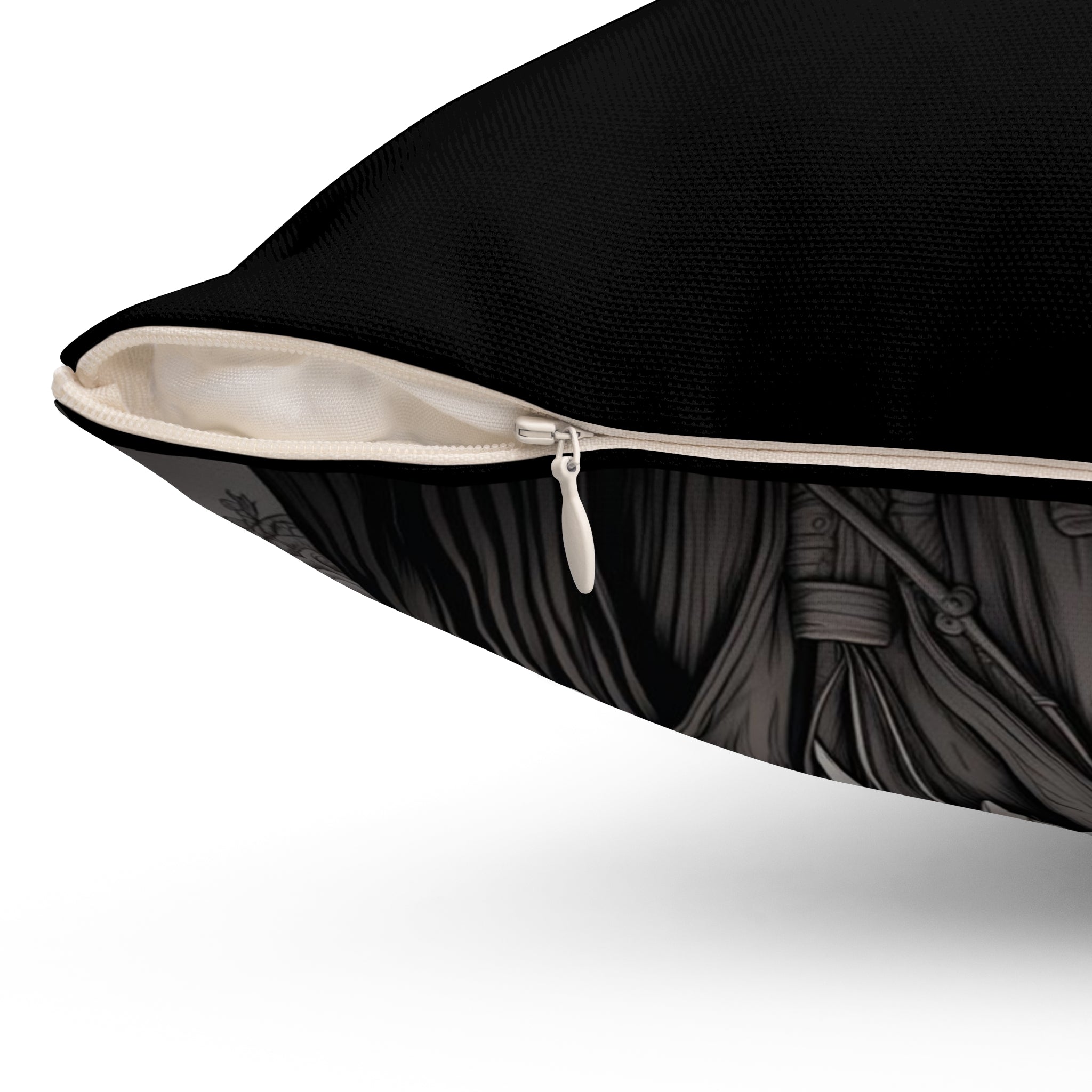 Macabre Elegance: Spun Polyester Square Pillow with Plague Doctor Design, Gothic Decor, Halloween Cushion, Unique Home Accent, Gift Idea