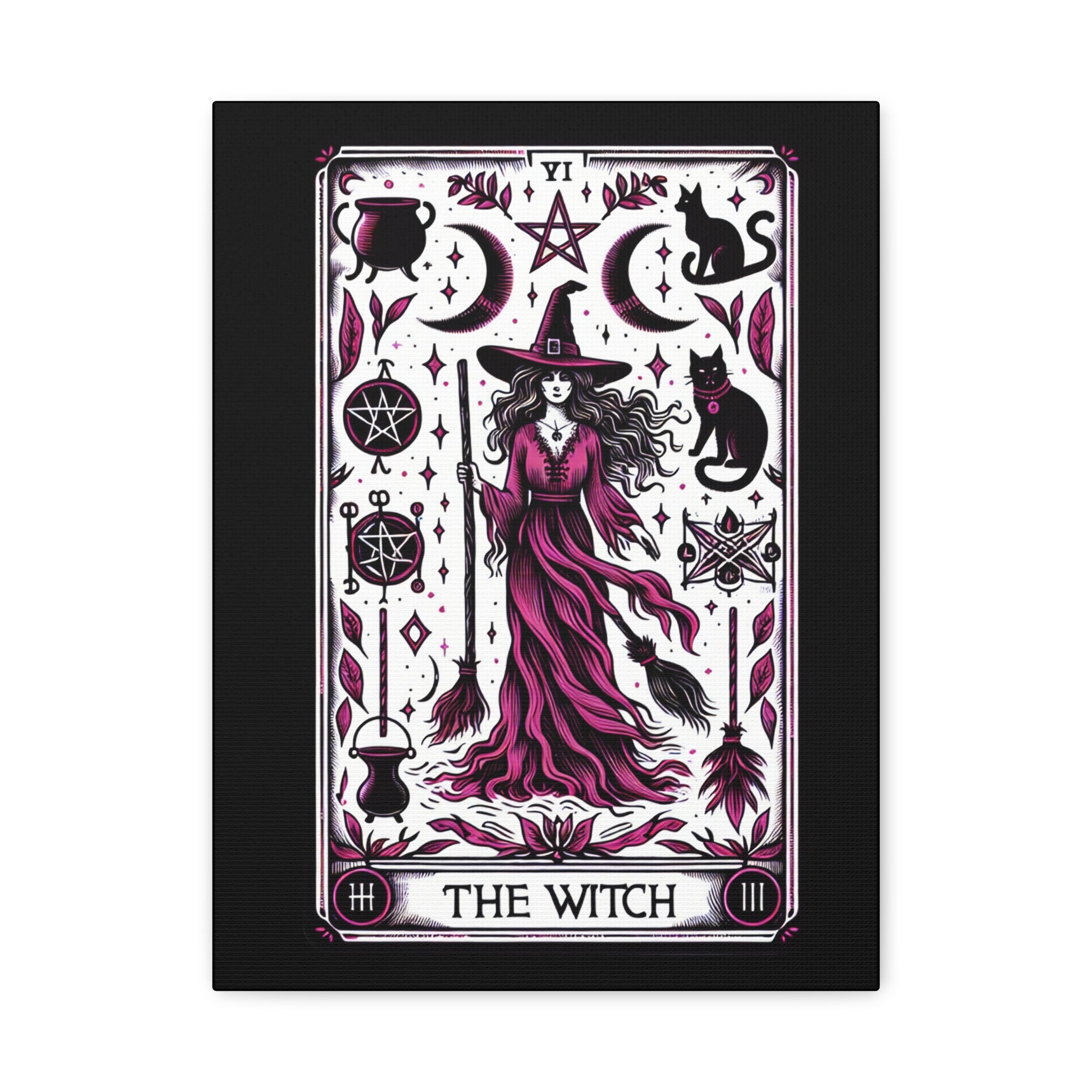 The Witch Tarot Card Canvas Art Print, Magical Decor, Wall Art for Home, Modern Witch Print, Gothic Aesthetic, Perfect Gift for Witch Lovers