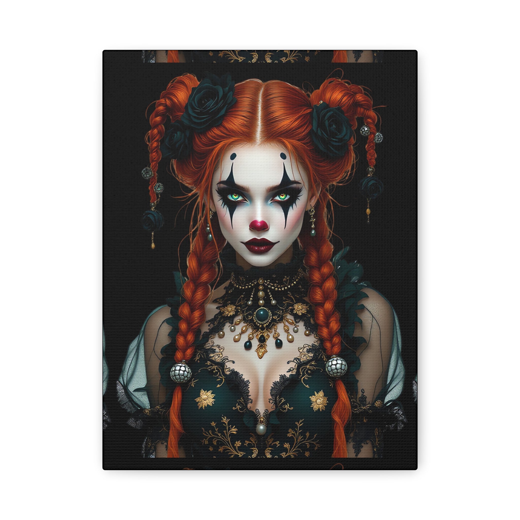 The Harlequin Art Canvas Print, Gothic Wall Decor, Spooky Home Decoration, Unique Halloween Art, Dark Aesthetic Canvas