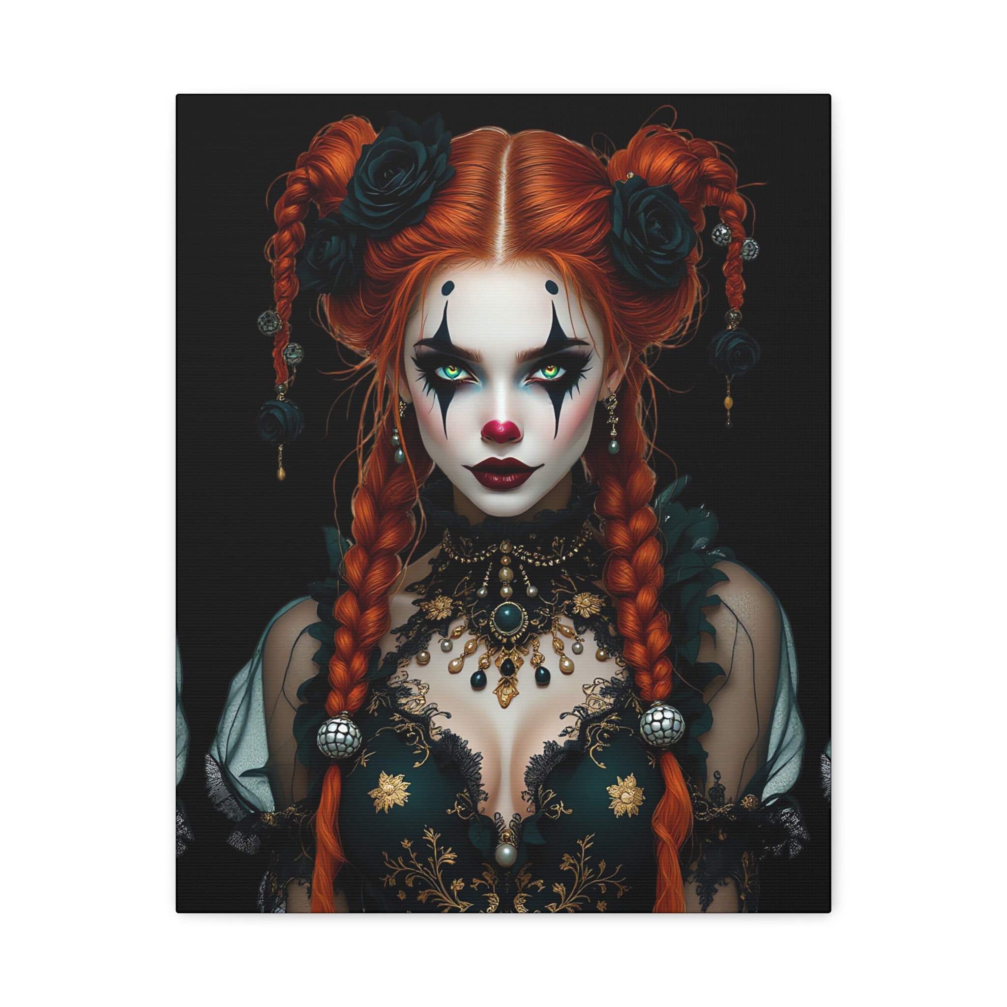 The Harlequin Art Canvas Print, Gothic Wall Decor, Spooky Home Decoration, Unique Halloween Art, Dark Aesthetic Canvas