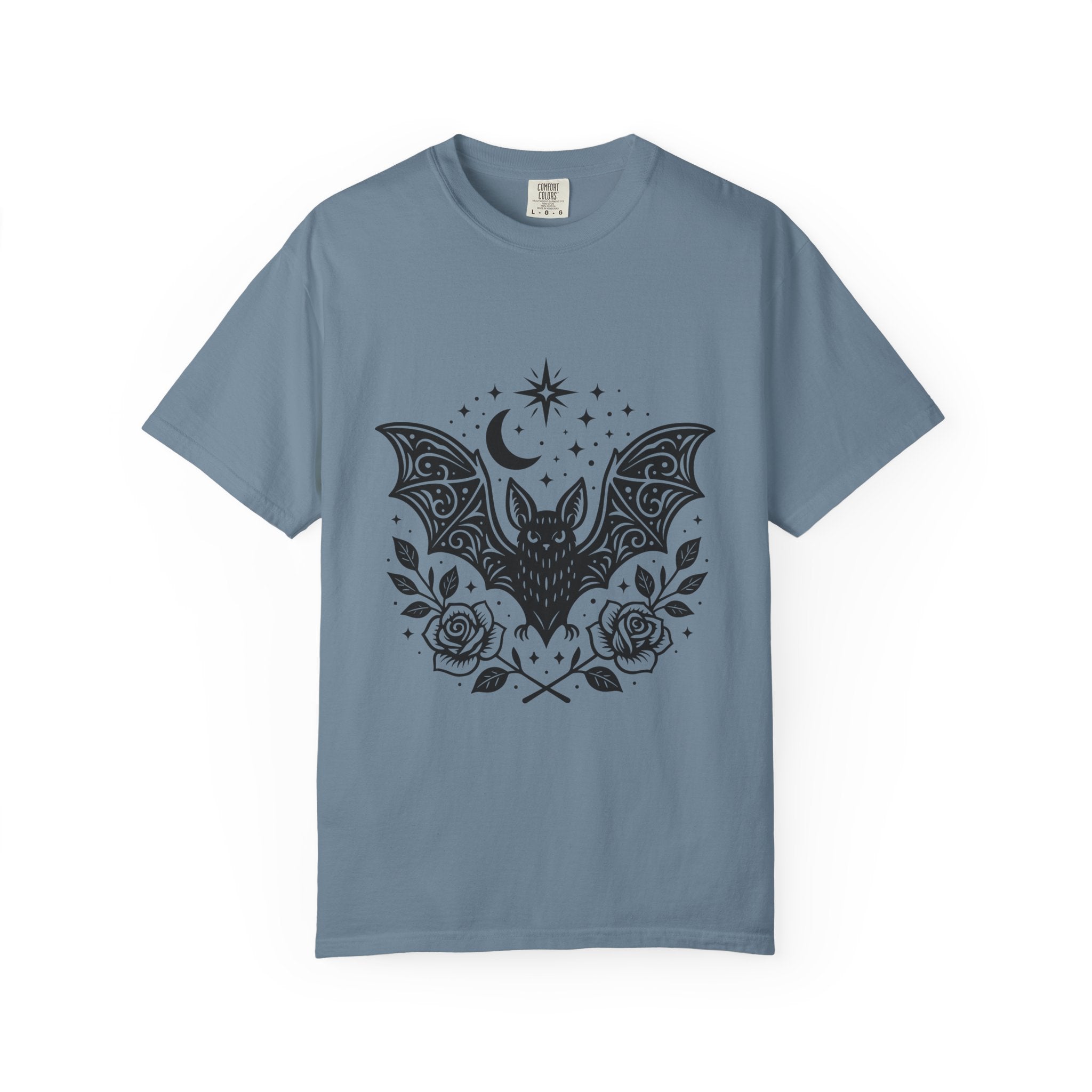 Gothic Bat Unisex T-Shirt, Vintage Style Tee for Halloween, Cool Graphic Top, Boho Clothing, Festival Wear