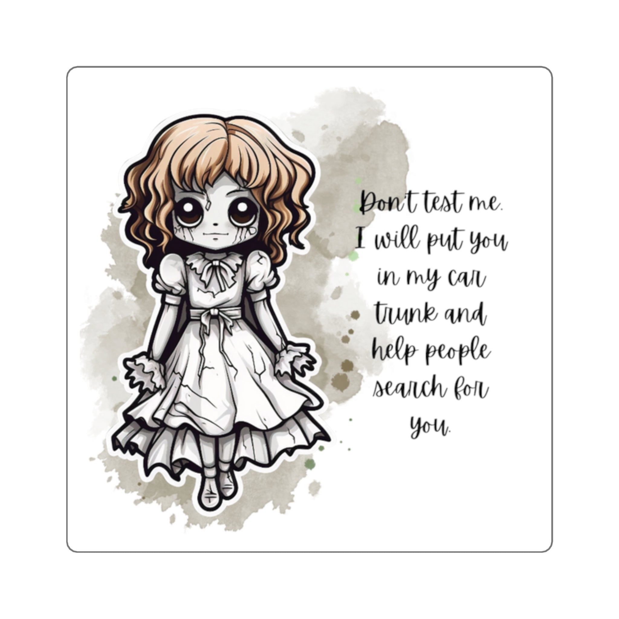 Creepy Doll Stickers, Eerie Decor, Laptop Decals, Unique Gifts, Halloween Accessories, Quirky Art