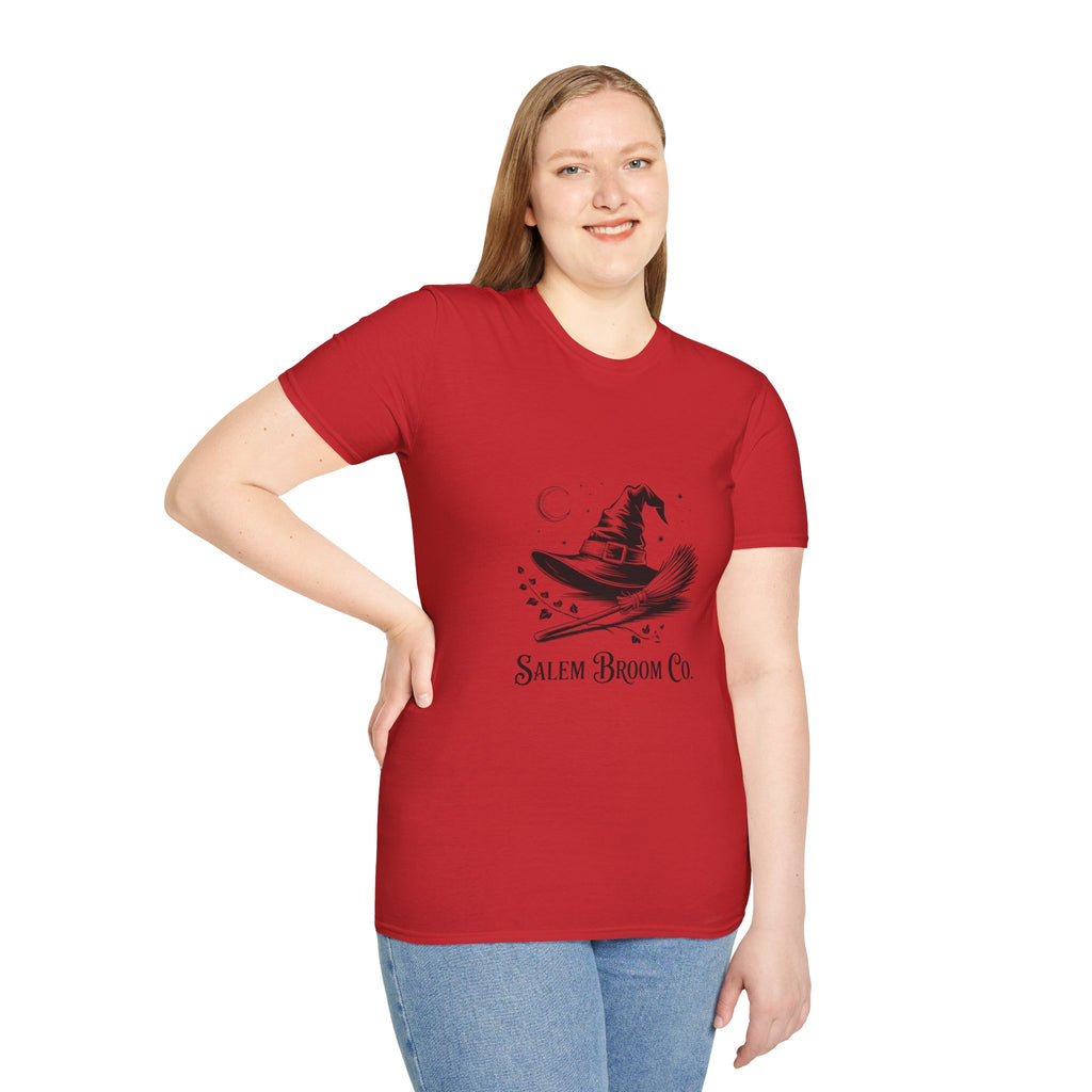 Salem Broom Co. Halloween T-Shirt | Unisex Softstyle Tee for Witch Lovers, Spooky Season, Unique Gift, Halloween Party Wear