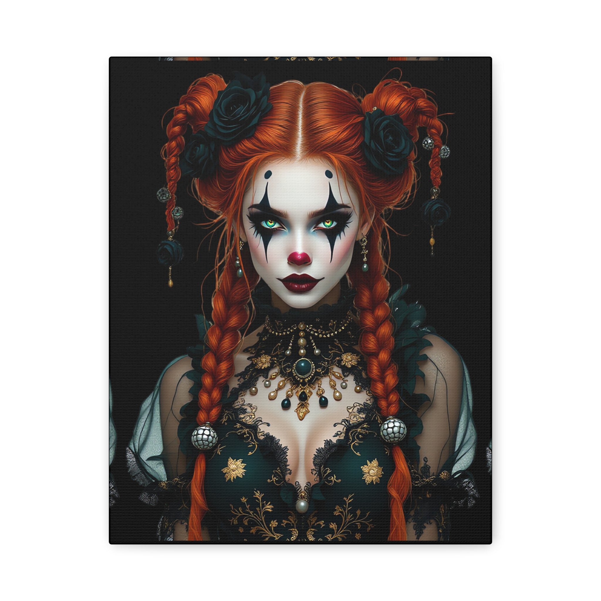 The Harlequin Art Canvas Print, Gothic Wall Decor, Spooky Home Decoration, Unique Halloween Art, Dark Aesthetic Canvas