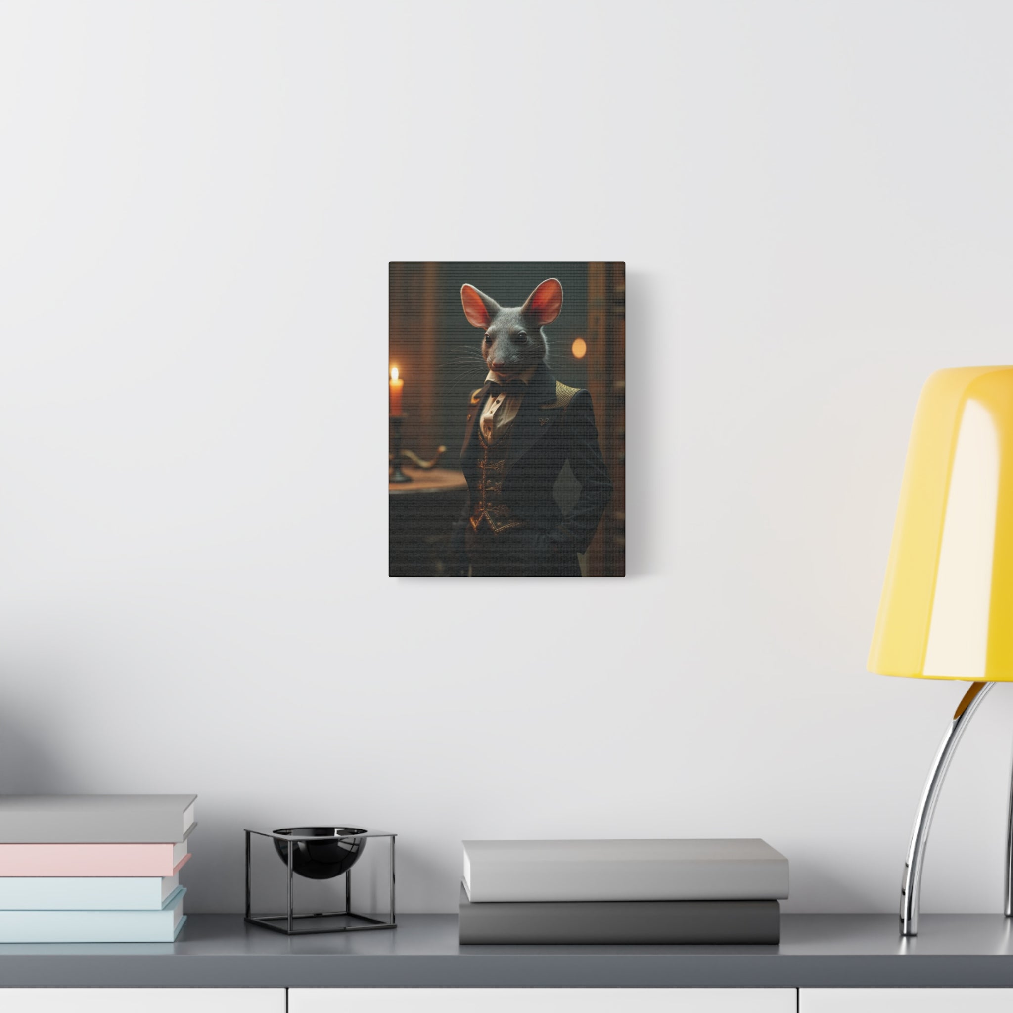 Elegant Mouse Canvas Wall Art Featuring Dapper Mouse, Funny Home Decor, Quirky Gift Idea, Unique Art for Animal Lovers, Fun Addition to Any Room