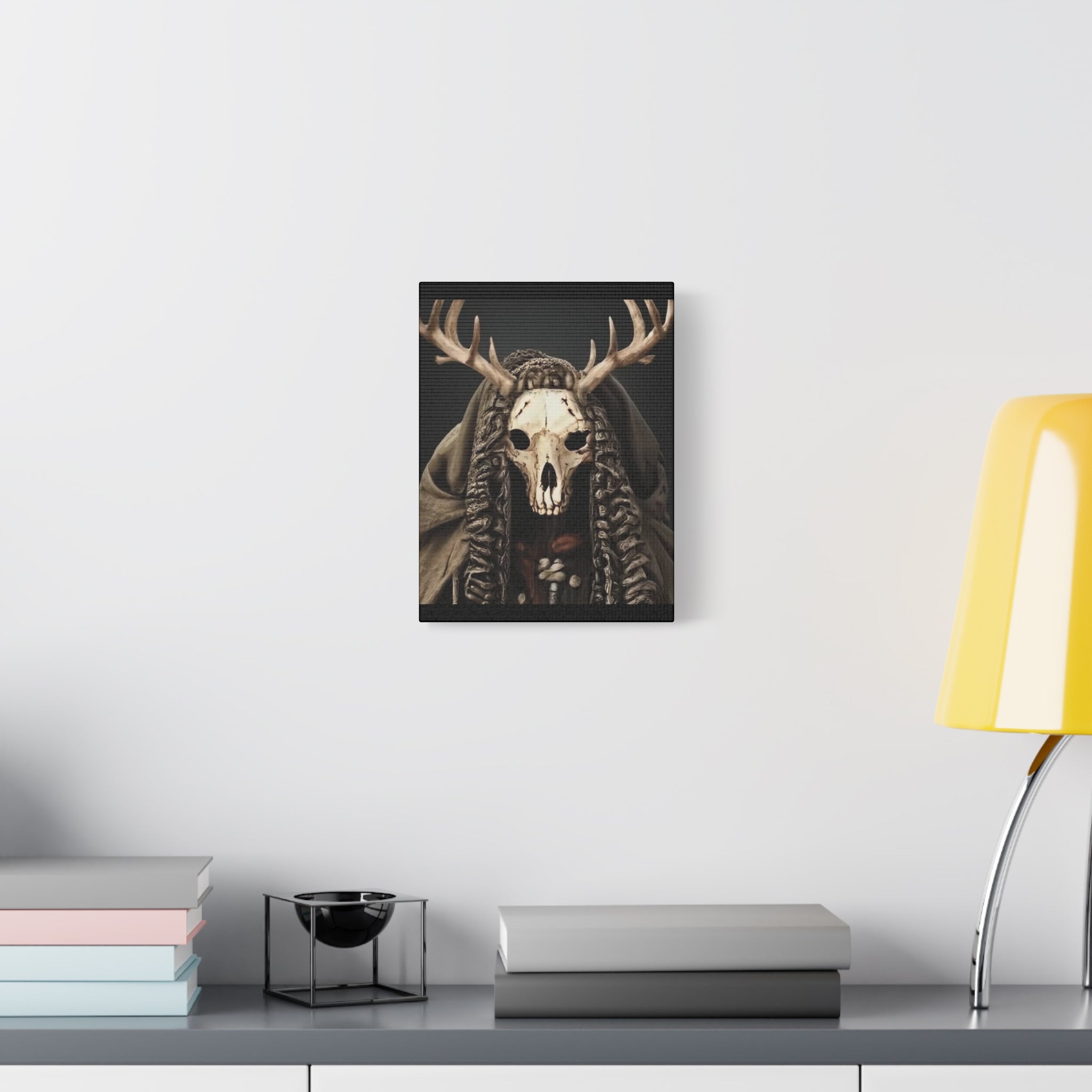 Ritual Canvas Wall Art, Skull Decor, Gothic Home Decor, Boho Aesthetic, Framed Canvas, Unique Wall Decoration