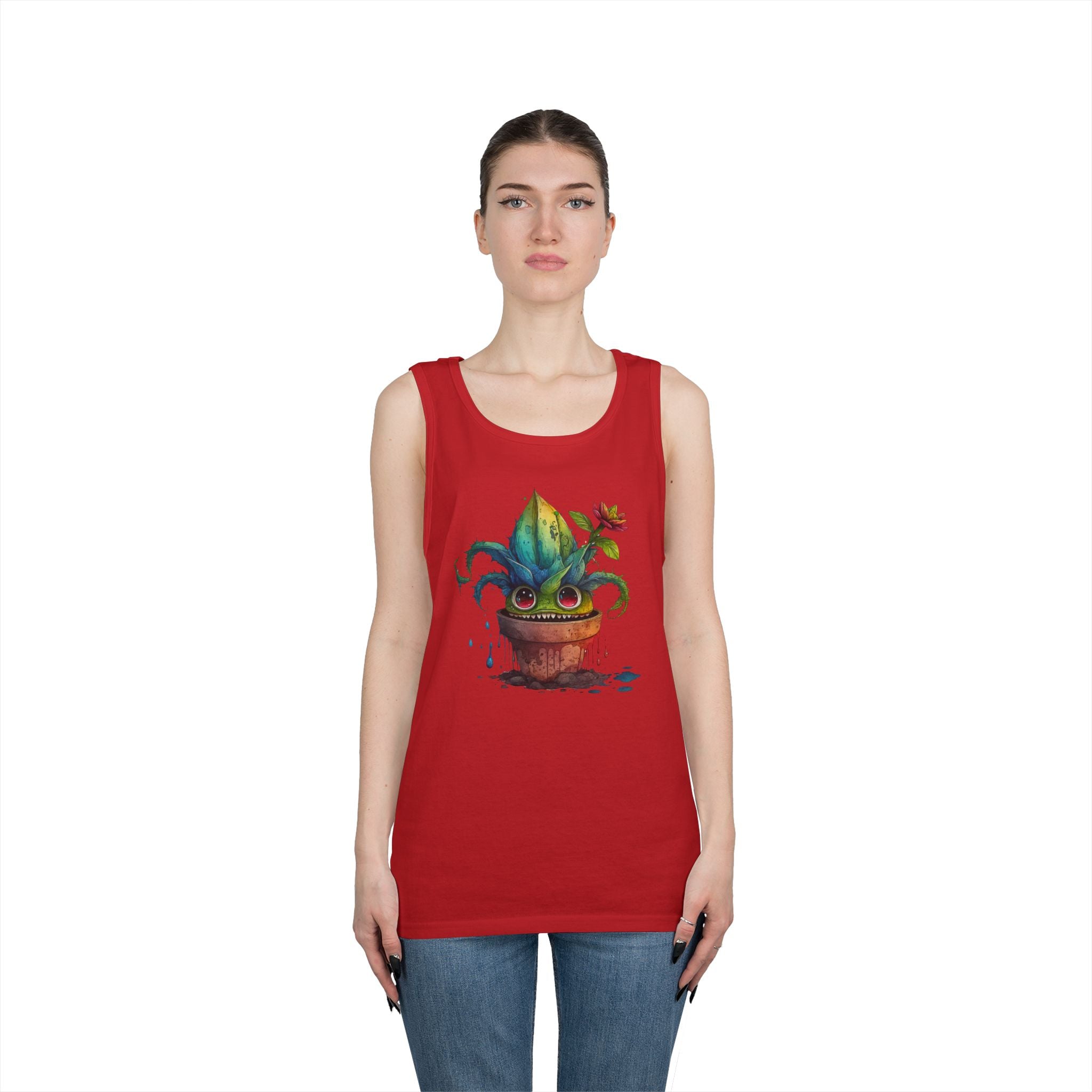Creepy Garden Plant Tank Top – Fun Unisex Tee for Plant Lovers, Gardening Gift, Summer Wear, Eco-Friendly Fashion