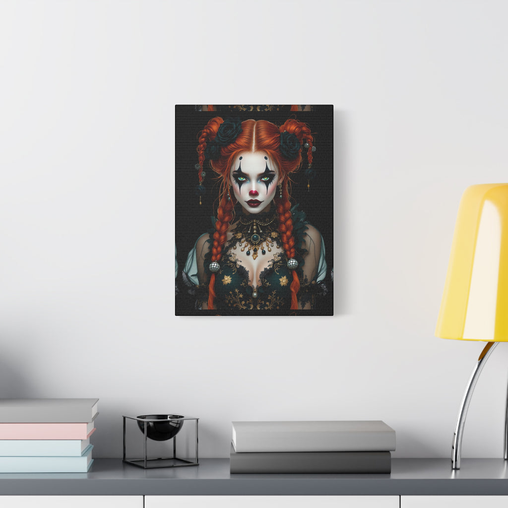 The Harlequin Art Canvas Print, Gothic Wall Decor, Spooky Home Decoration, Unique Halloween Art, Dark Aesthetic Canvas