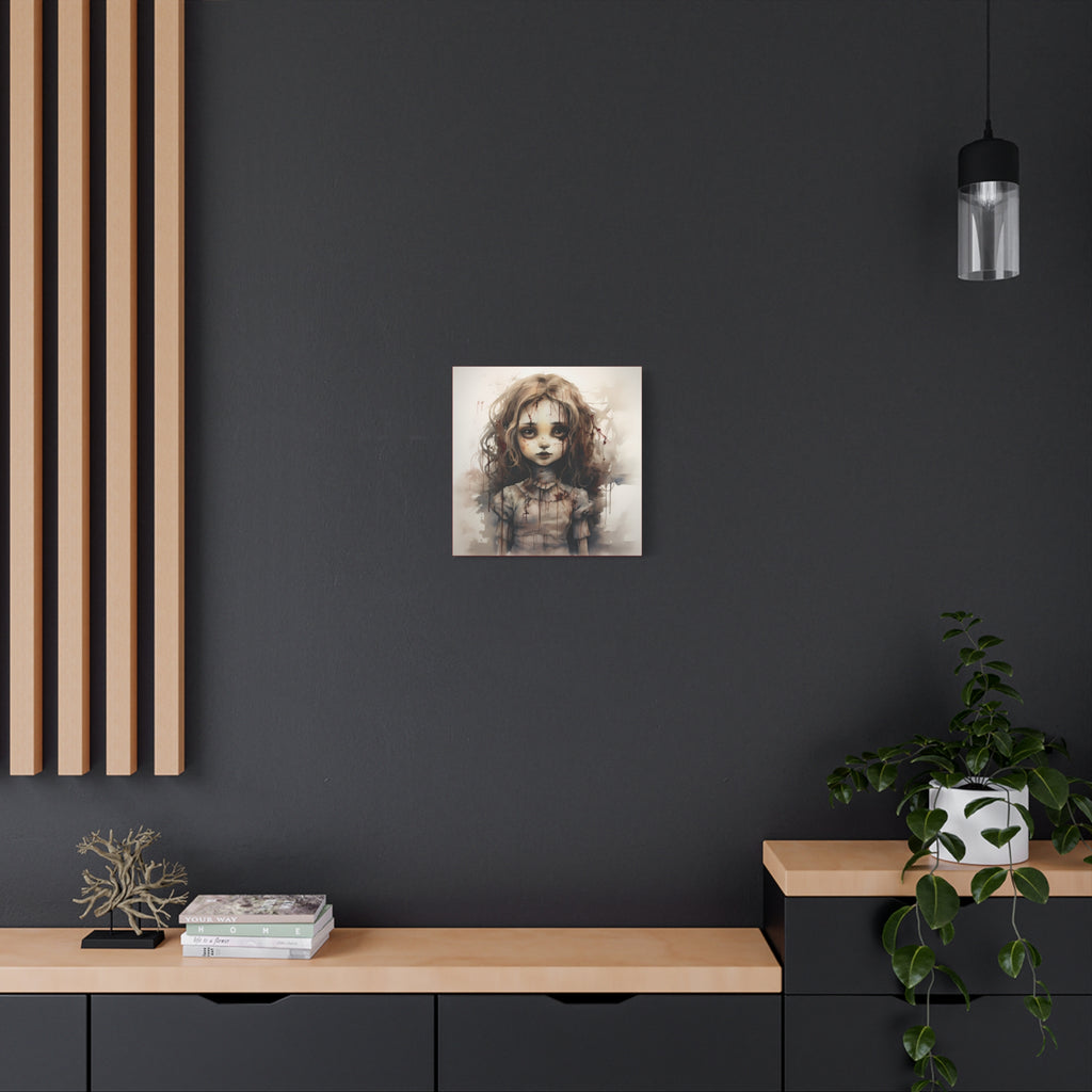 Creepy Doll Art Canvas, Dark Fantasy Decor, Gothic Home Wall Art, Unique Gift Idea, Creepy Aesthetic, Horror Art