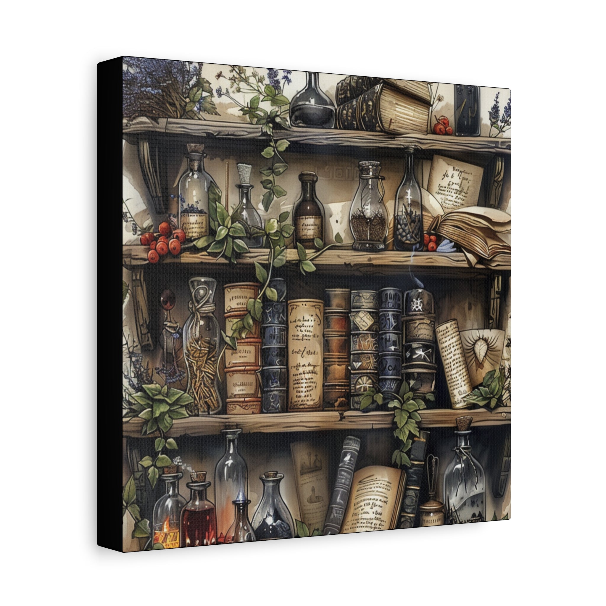 Vintage Bookstore Wall Art 2, Garden Decor, Black Bottle Artwork, Home Office Prints, Literary Gift, Cozy Aesthetic