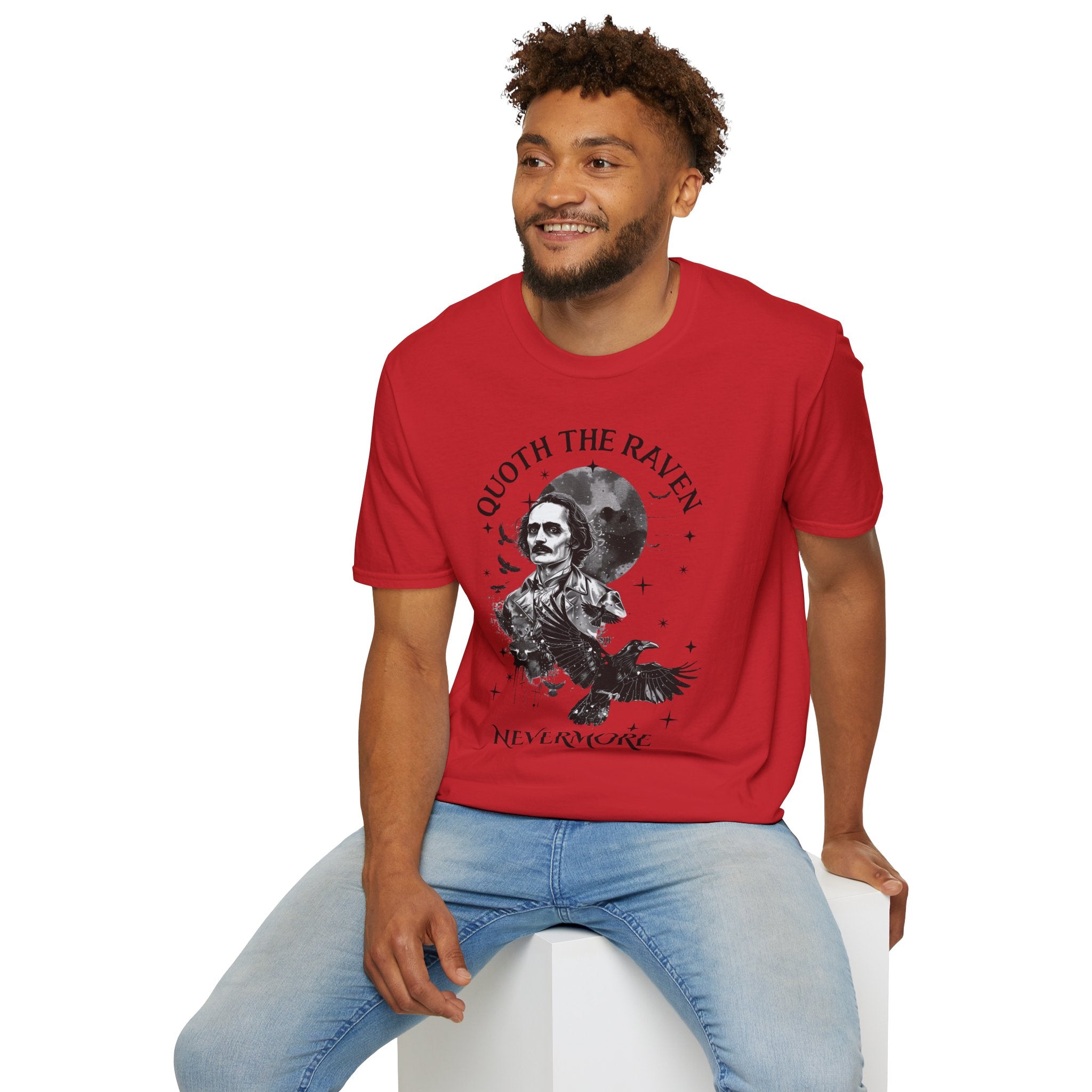 Edgar Allan Poe Themed T-Shirt | Quoth the Raven, Nevermore | Literary Gift, Vintage Style, Halloween Apparel, Book Lover Shirt