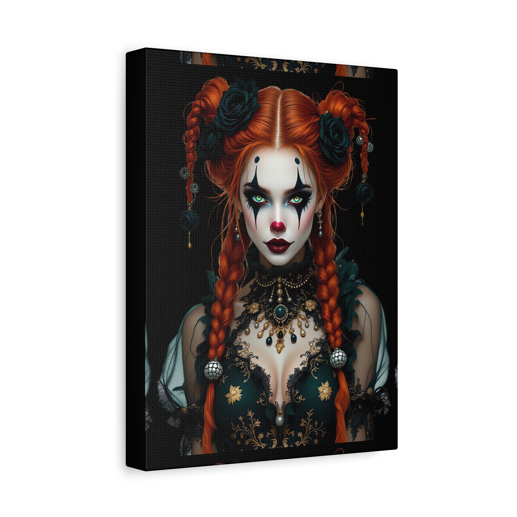 The Harlequin Art Canvas Print, Gothic Wall Decor, Spooky Home Decoration, Unique Halloween Art, Dark Aesthetic Canvas