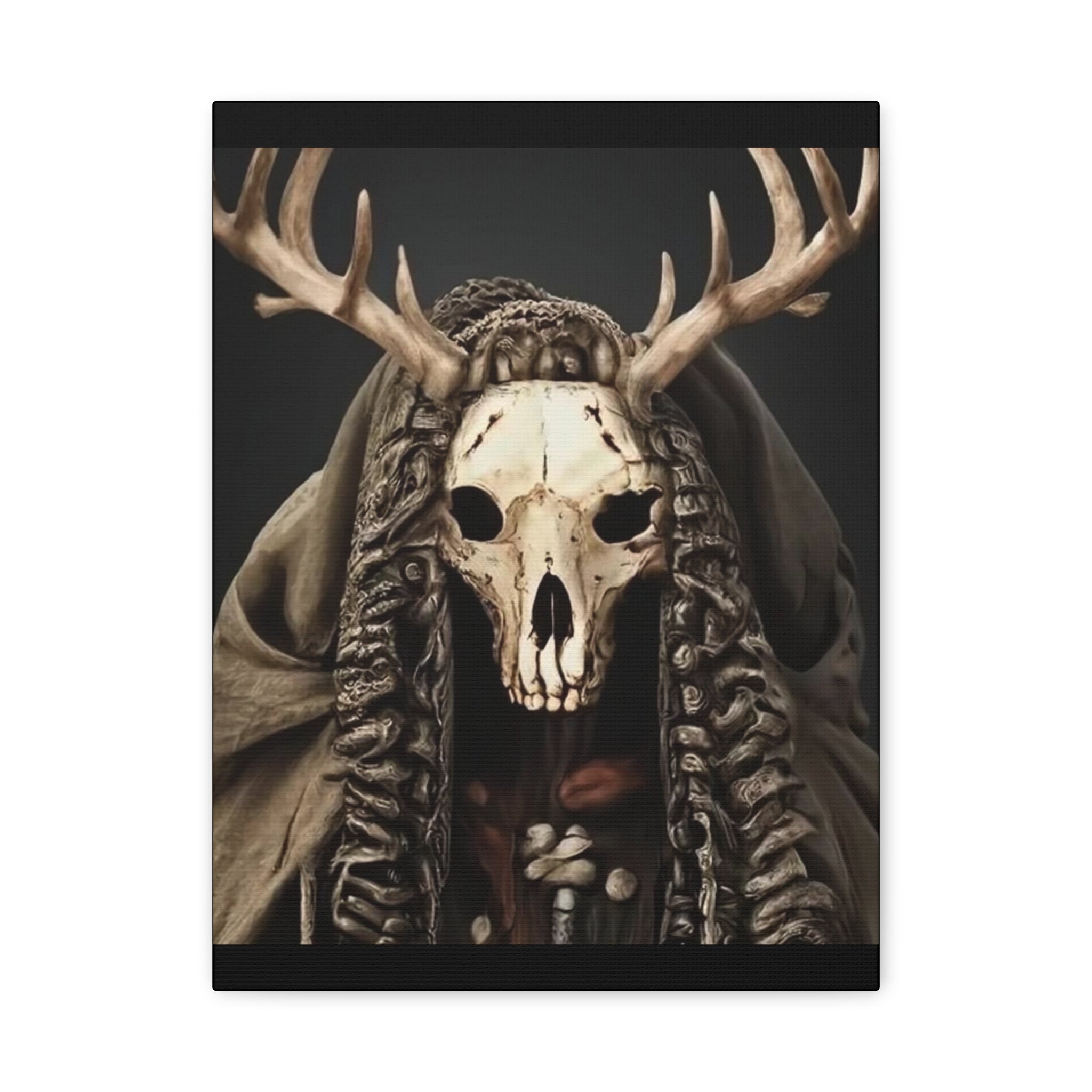 Ritual Canvas Wall Art, Skull Decor, Gothic Home Decor, Boho Aesthetic, Framed Canvas, Unique Wall Decoration
