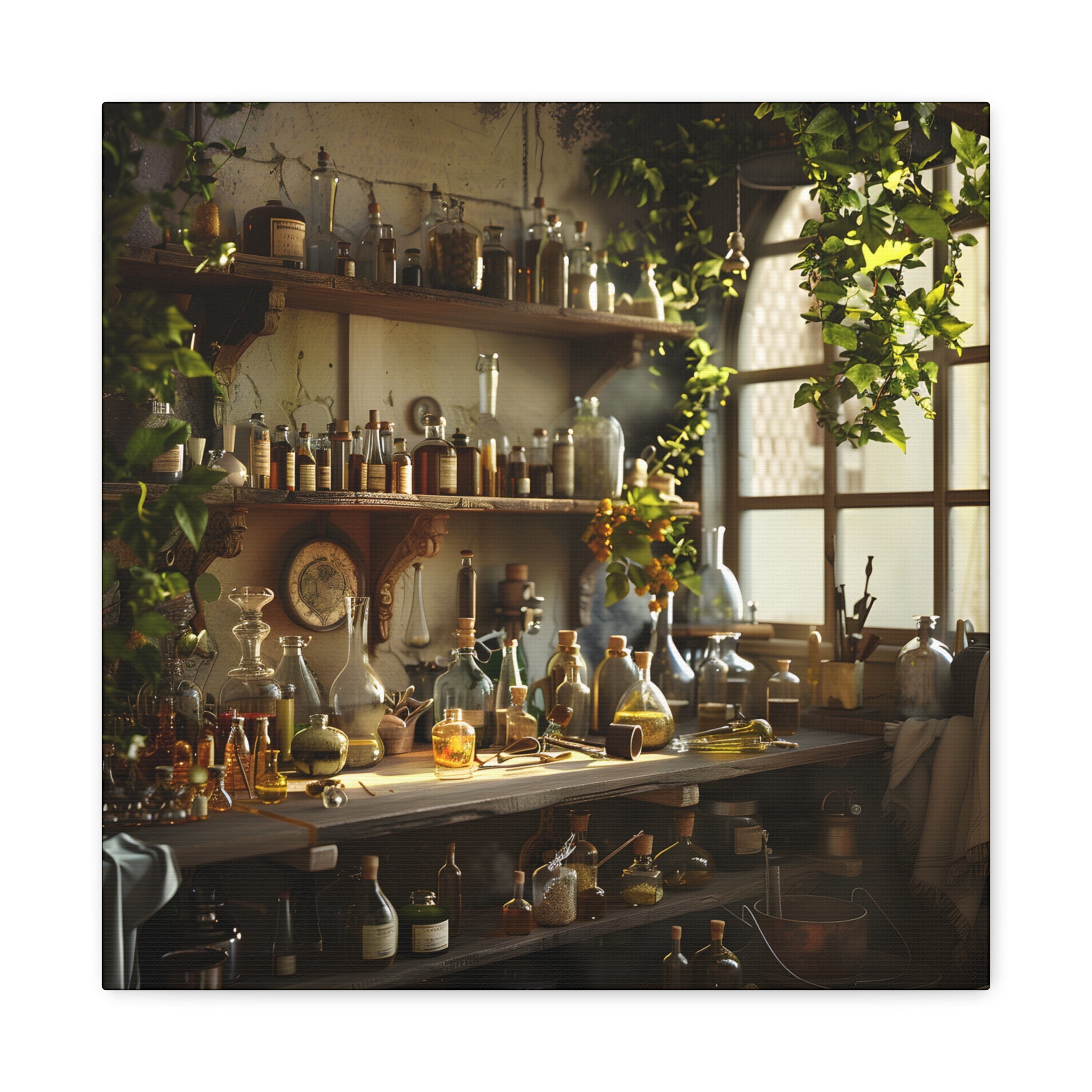 Botanical Apothecary Canvas Print, Vintage Wall Art, Nature Decor, Herbarium Artwork, Home Aesthetic