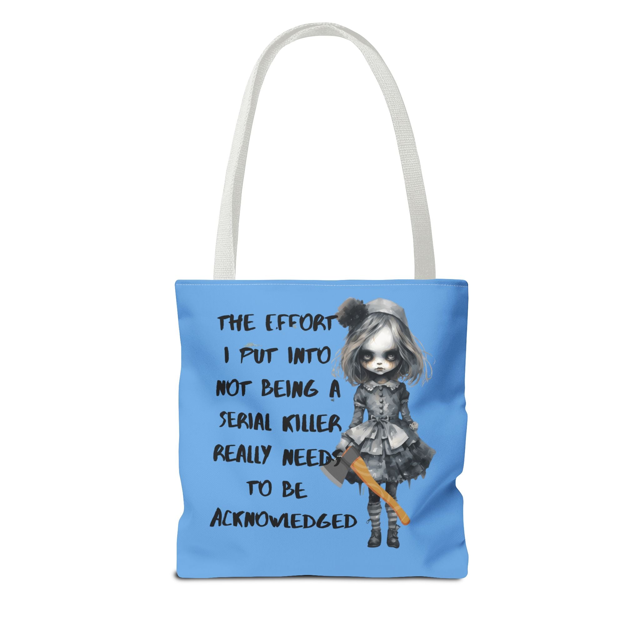 Creepy Doll Tote Bag, Playful Tote for Animal Lovers, Unique Gift, Eco-Friendly Shopping Bag, Fun Everyday Use, Cute Design