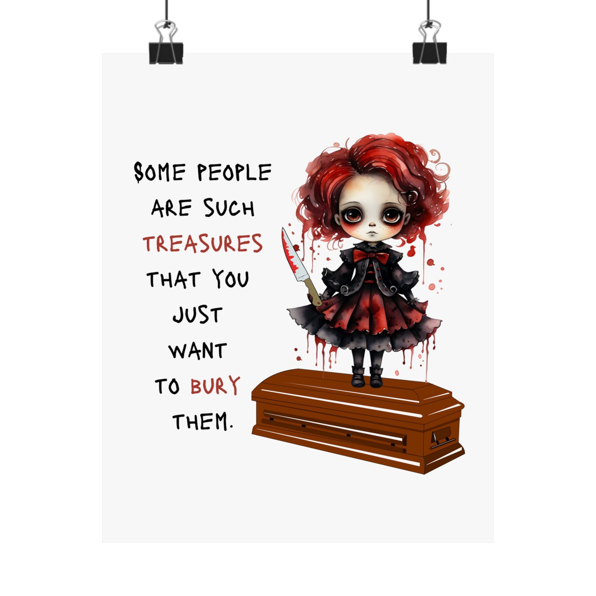 Creepy Doll Vertical Poster, Dark Art Wall Decor, Unique Gift for Horror Lovers, Halloween Decor, Quirky Home Art