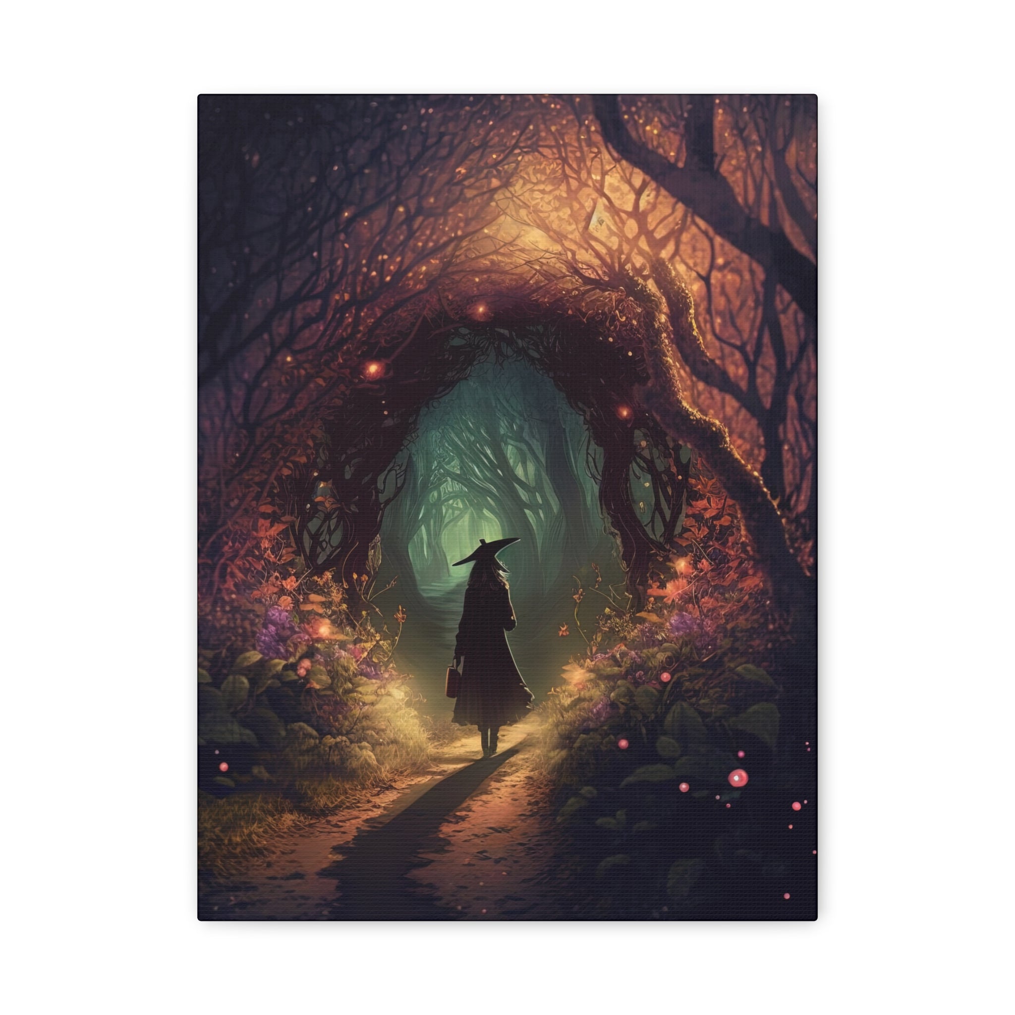 Nightfall Wall Art Print, Witch Canvas, Fantasy Home Decor, Magical Artwork, Gift for Her