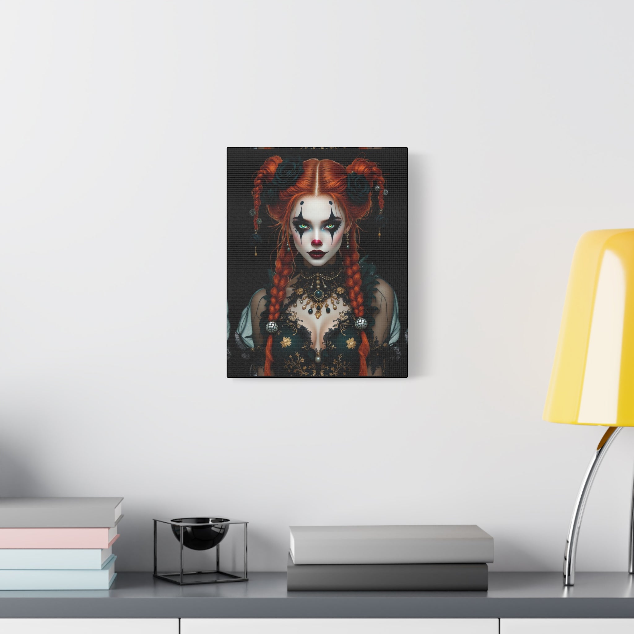 The Harlequin Art Canvas Print, Gothic Wall Decor, Spooky Home Decoration, Unique Halloween Art, Dark Aesthetic Canvas
