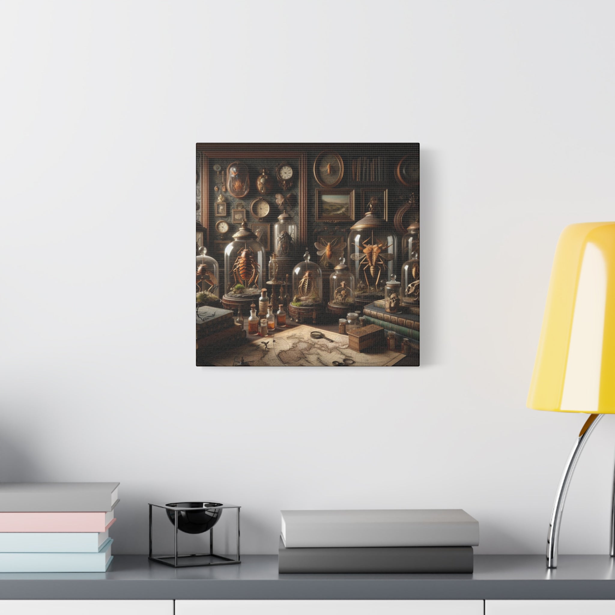 Curiosities Stretched Canvas Print of Curiosities, Wall Art, Home Decor, Gothic Decor, Steampunk Artwork