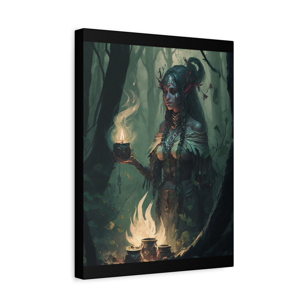 Enchanting Forest Goddess Canvas Art, Mystical Wall Decor, Spiritual Home Decor, Witchy Gift, Bohemian Artwork, Fantasy Art