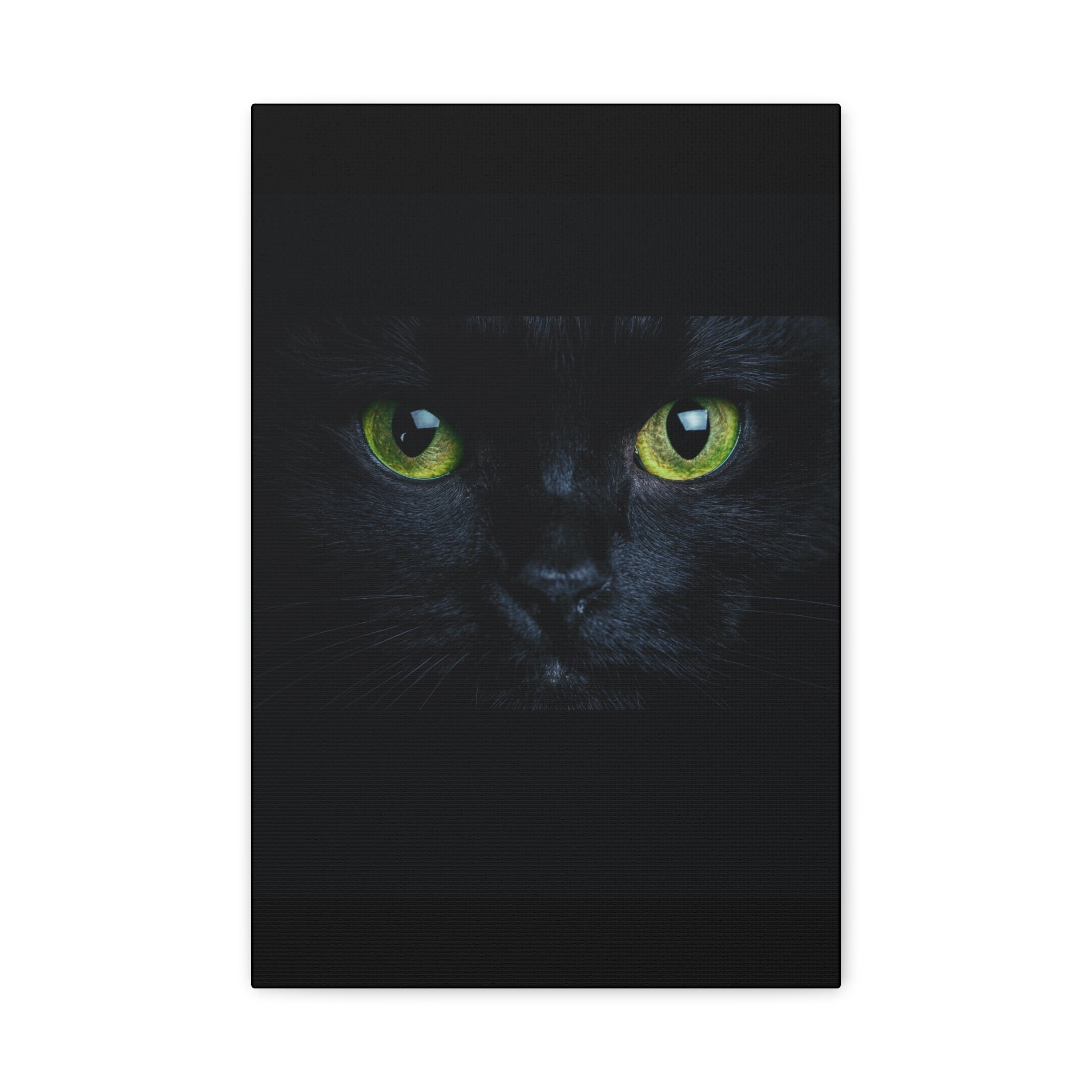 Green Eyes Black Cat Wall Art, Canvas Print, Home Decor, Cat Lover Gift, Halloween Decor, Animal Art