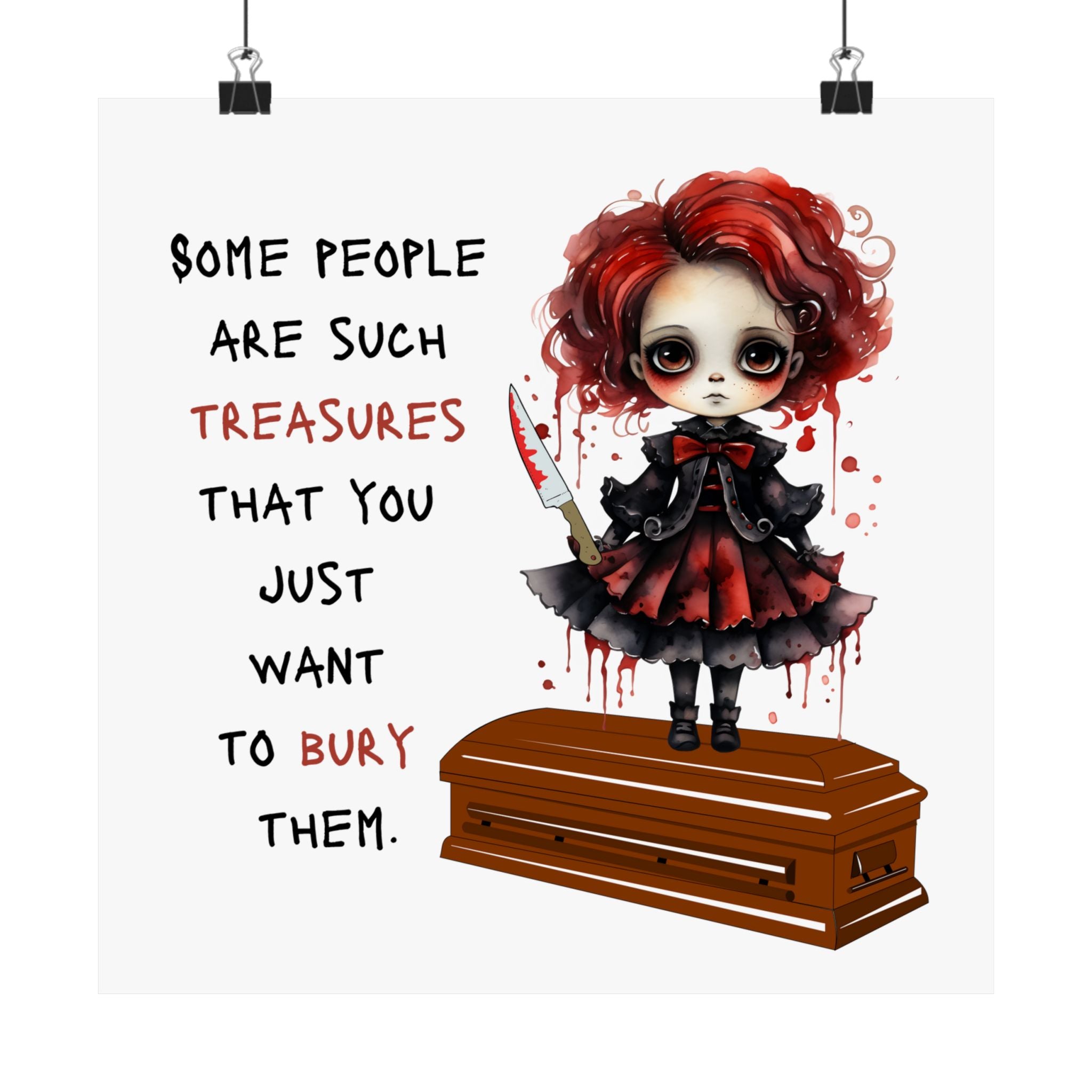 Creepy Doll Vertical Poster, Dark Art Wall Decor, Unique Gift for Horror Lovers, Halloween Decor, Quirky Home Art