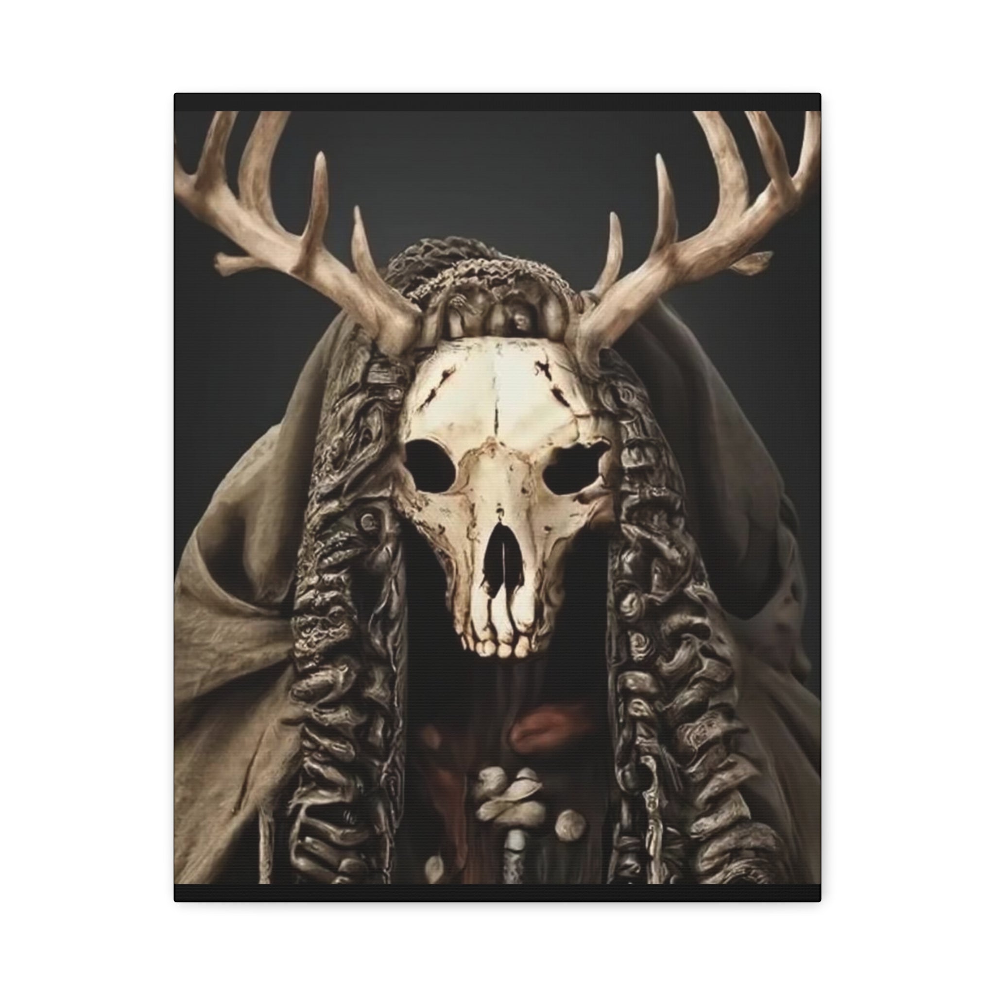 Ritual Canvas Wall Art, Skull Decor, Gothic Home Decor, Boho Aesthetic, Framed Canvas, Unique Wall Decoration