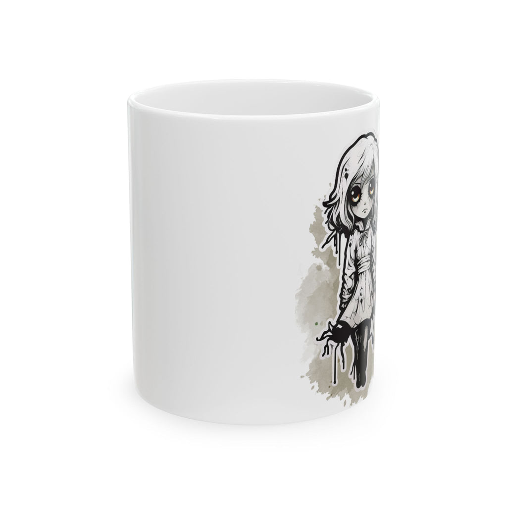 Creepy Doll Ceramic Mug - Gothic Coffee Cup, Halloween Gift, Spooky Decor, Horror Mug, Unique Gift for Him/Her