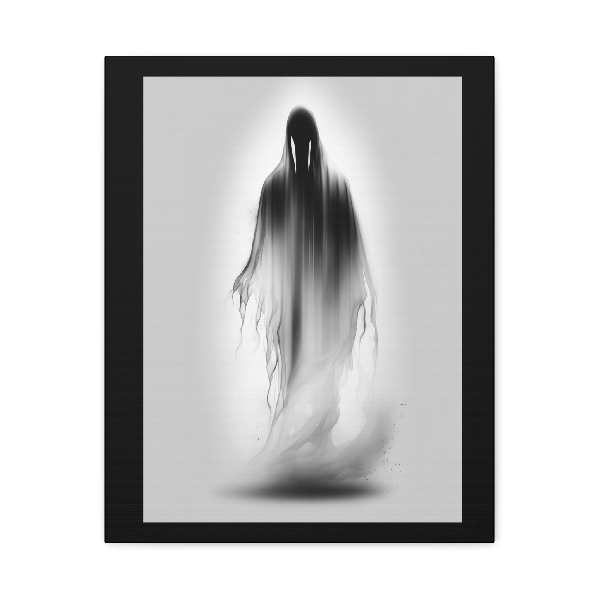 Spectre Art Print, Framed Wall Decor, Halloween Home Decoration, Monochrome Canvas, Gothic Room Accent