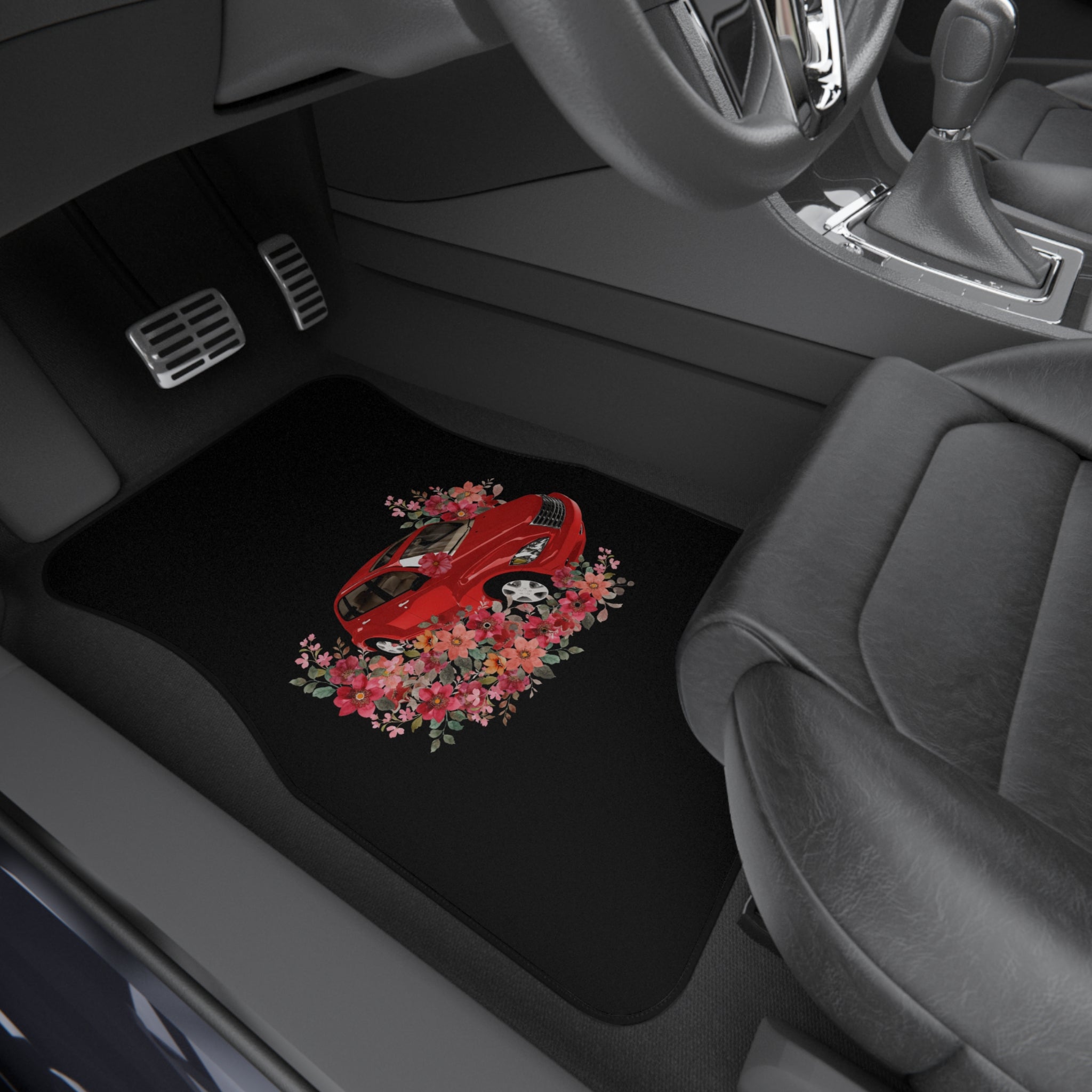 PT Cruiser Car Mats Set | Cute Auto Floor Mats, Car Accessories, Gift for Car Lovers, Stylish Floor Protection, Red Car Design