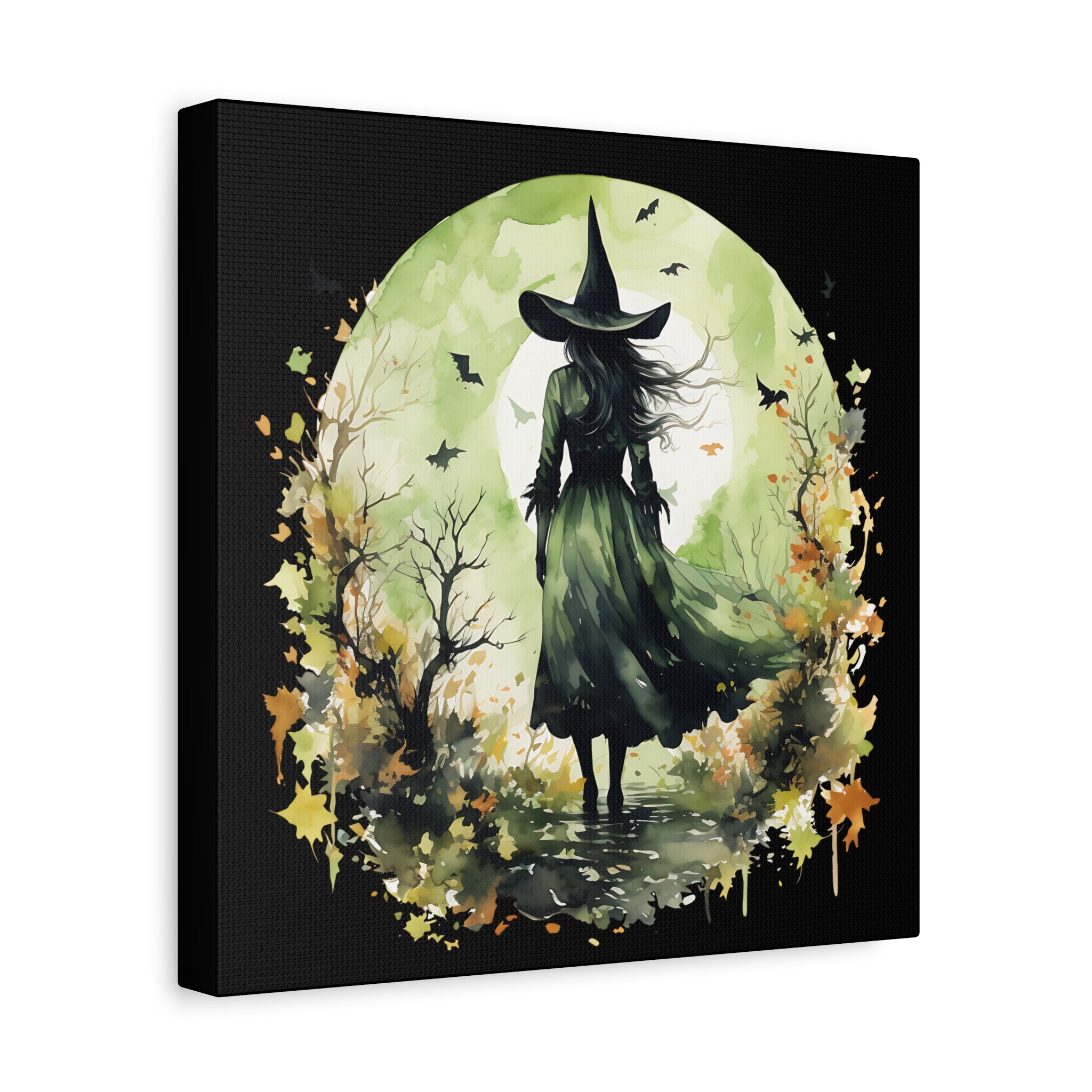 The Autumn Witch Canvas Wall Art, Mystic Decor for Halloween, Nature Lover Gift, Artistic Home Décor, Witch Art Print