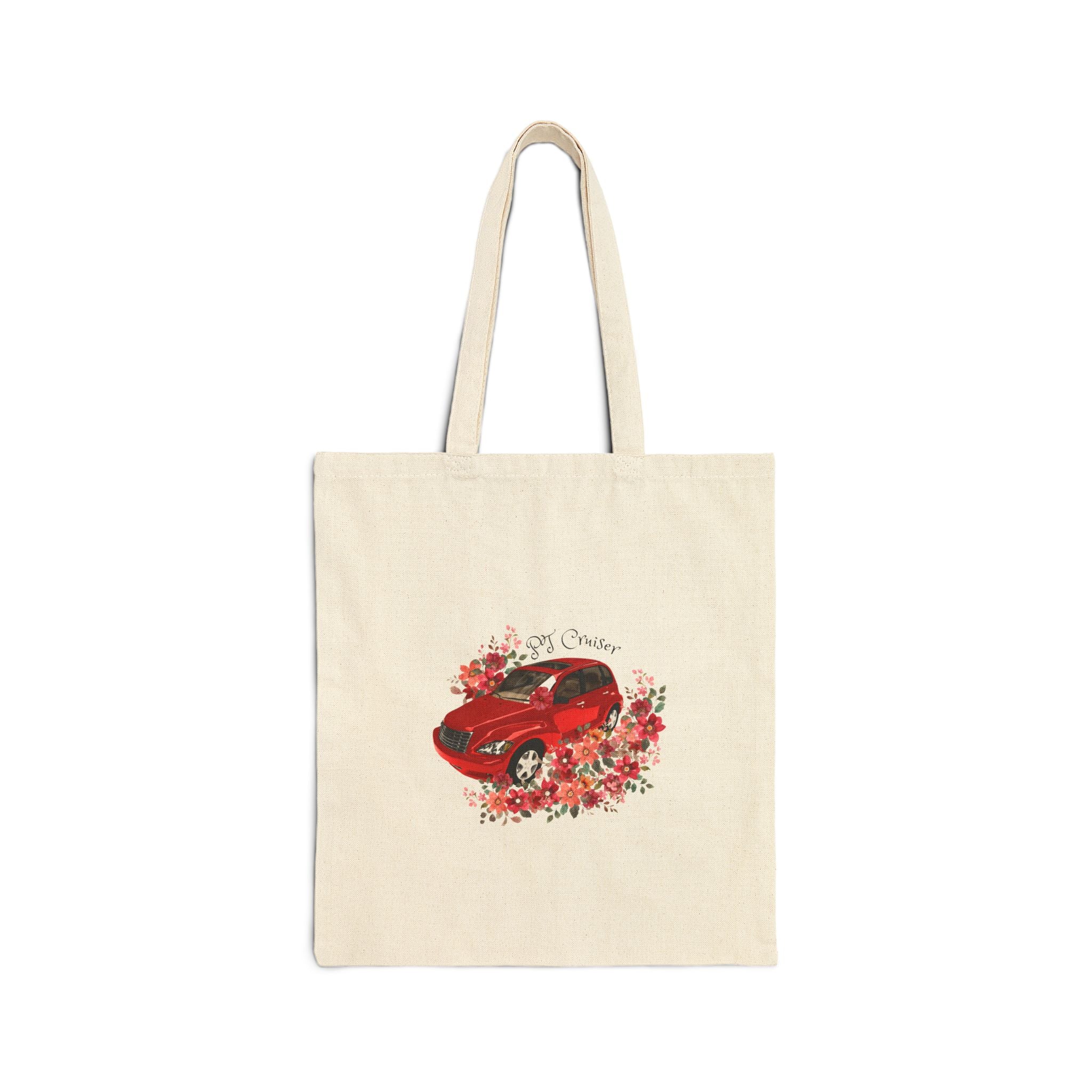PT Cruiser Cotton Canvas Tote Bag, Eco-Friendly Gift, Shopping Bag, Beach Tote, Reusable Grocery Bag, Car Lover's Accessory