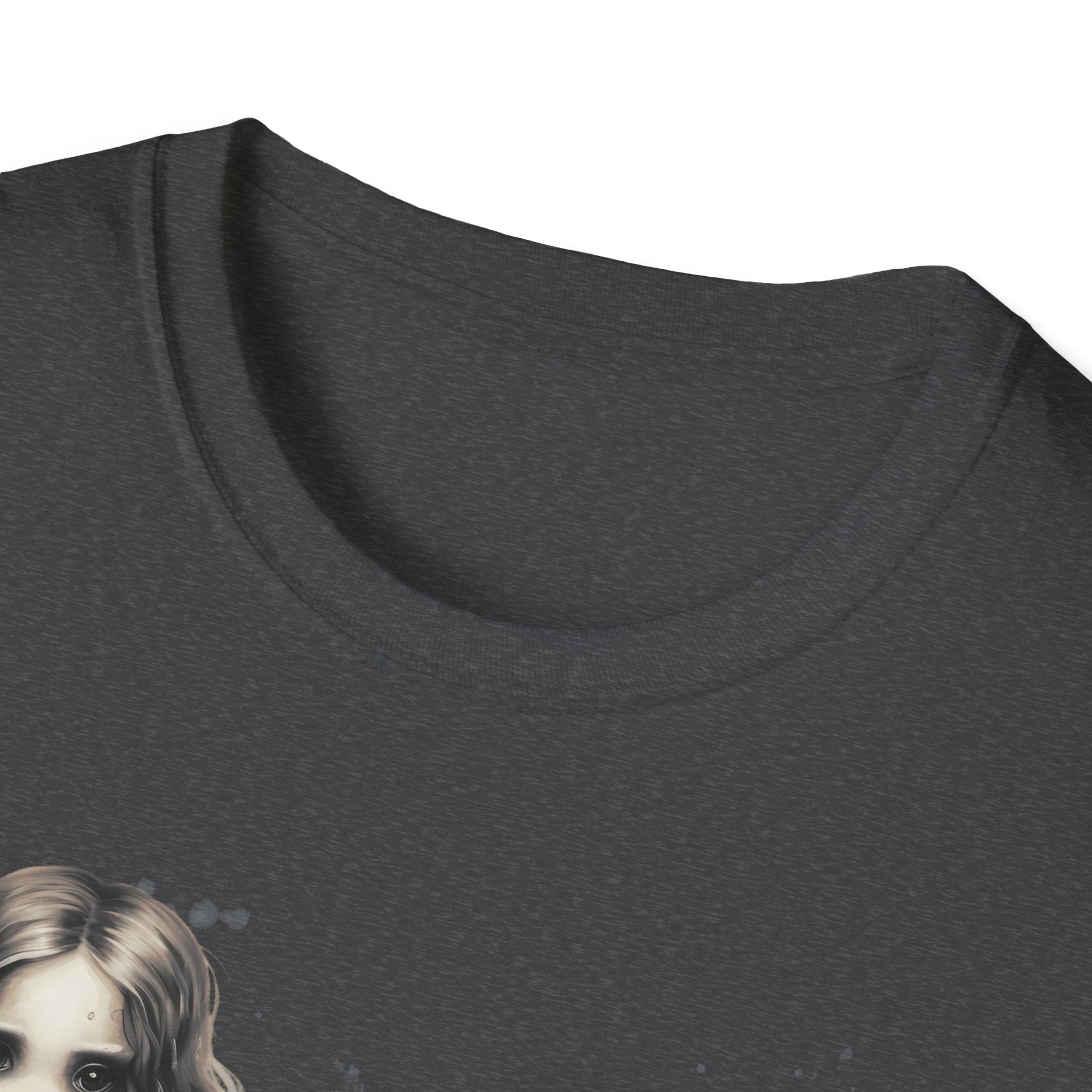 Creepy Doll  Humor T-Shirt, Unisex Softstyle Tee, Quirky Graphic Shirt, Halloween Outfit, Unique Gift Idea, Funny Apparel