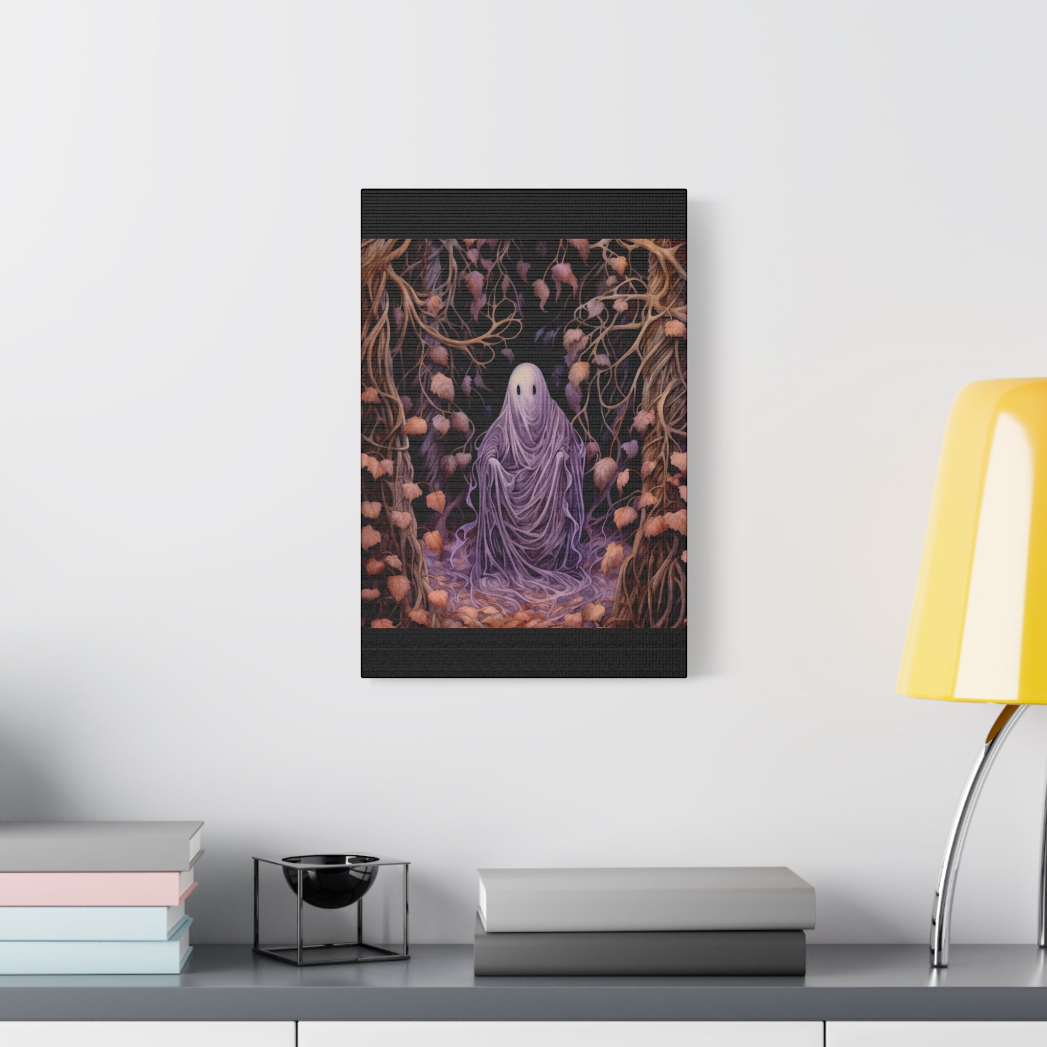 Mystical Ghost Art Canvas, Wall Decor, Haunted Home, Spooky Vibes, Halloween Decor, Unique Gift