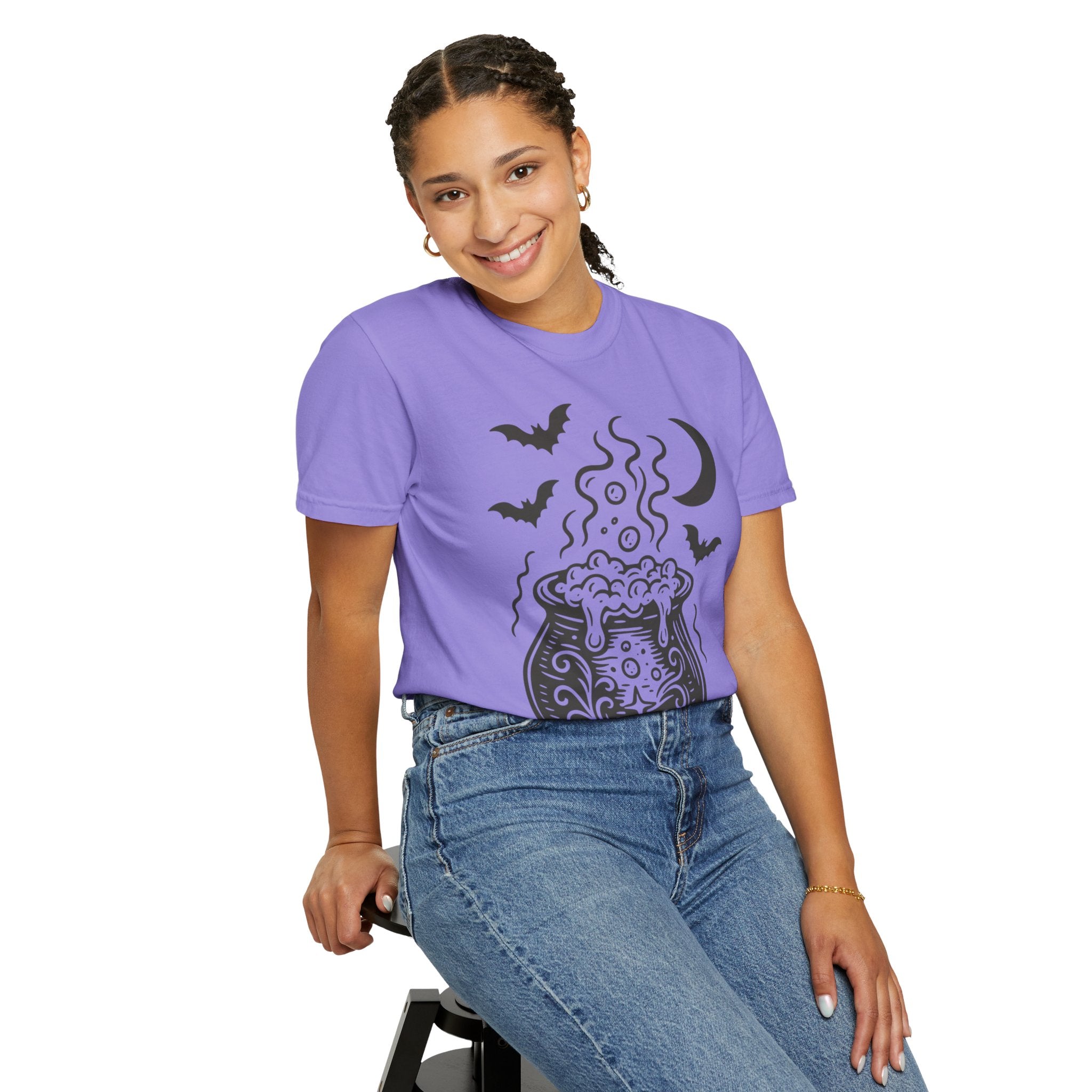 Halloween Cauldron T-shirt, Unisex Spooky Shirt, Witchy Apparel, Fall Festive Tee, Costume Party Top, Gift for Halloween Lovers