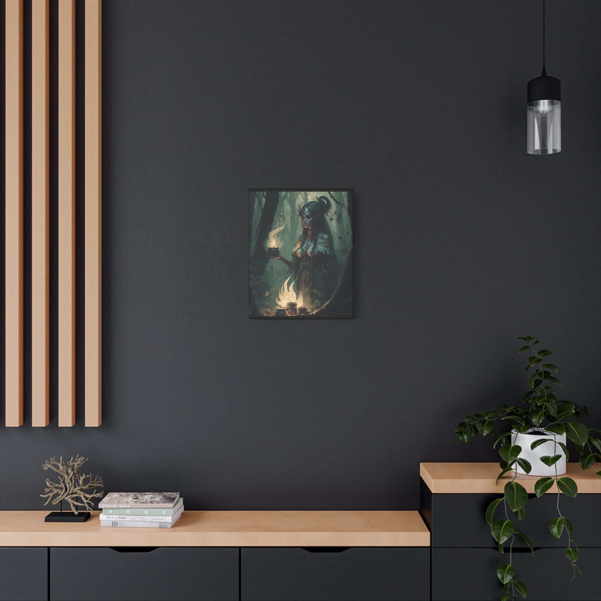 Enchanting Forest Goddess Canvas Art, Mystical Wall Decor, Spiritual Home Decor, Witchy Gift, Bohemian Artwork, Fantasy Art