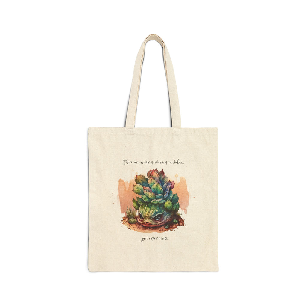 Creepy Garden Succulent Art Cotton Canvas Tote Bag, Eco-Friendly Tote, Plant Lover Gift, Reusable Grocery Bag, Botanical Print Shopping Bag