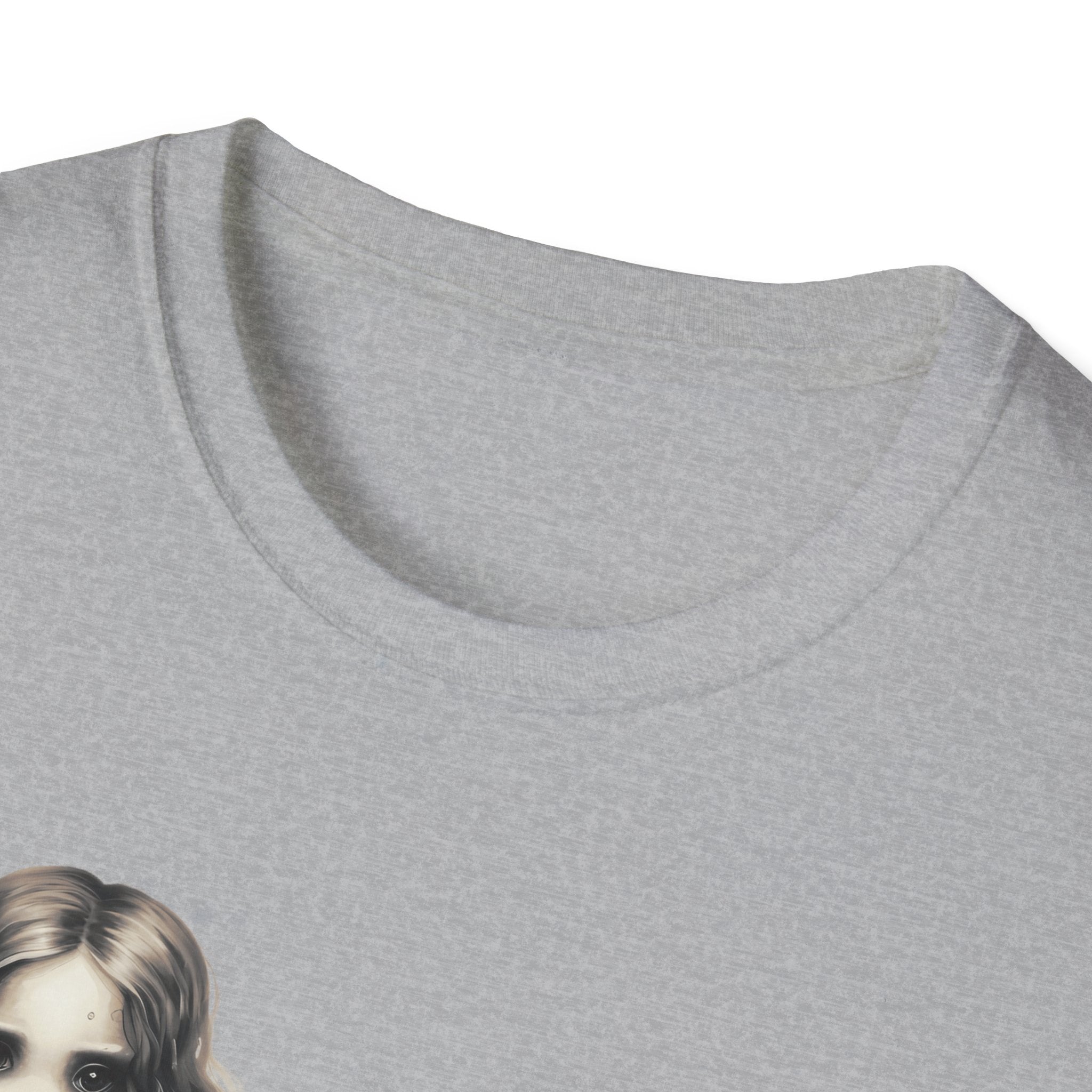 Creepy Doll  Humor T-Shirt, Unisex Softstyle Tee, Quirky Graphic Shirt, Halloween Outfit, Unique Gift Idea, Funny Apparel