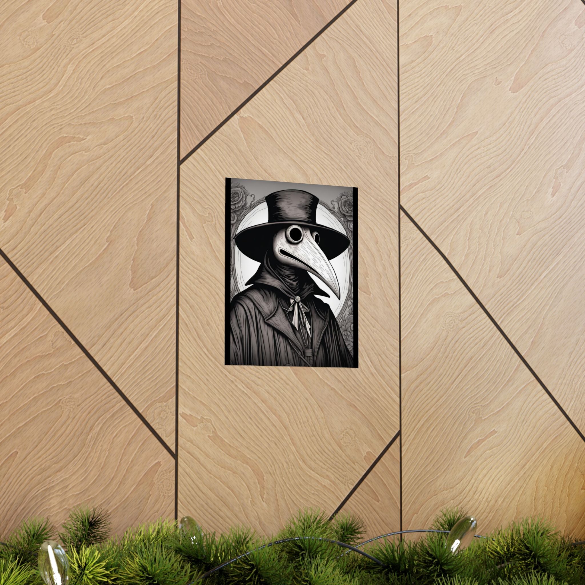 Gothic Plague Doctor Poster, Wall Art for Halloween, Spooky Home Decor, Vintage Style Artwork, Dark Aesthetic Gift