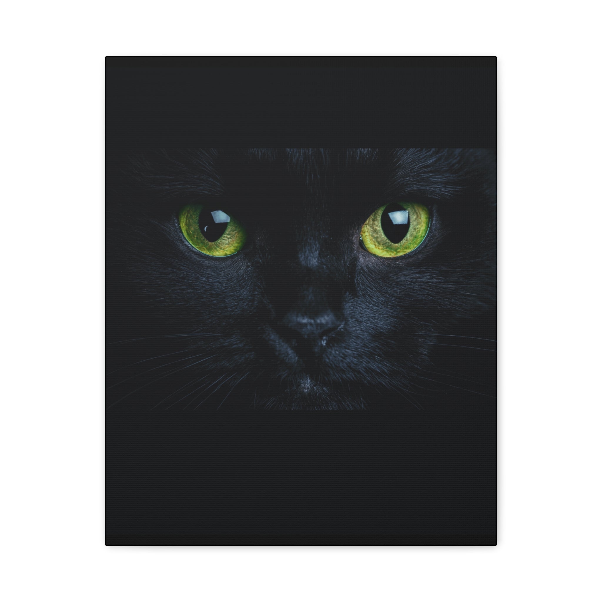 Green Eyes Black Cat Wall Art, Canvas Print, Home Decor, Cat Lover Gift, Halloween Decor, Animal Art