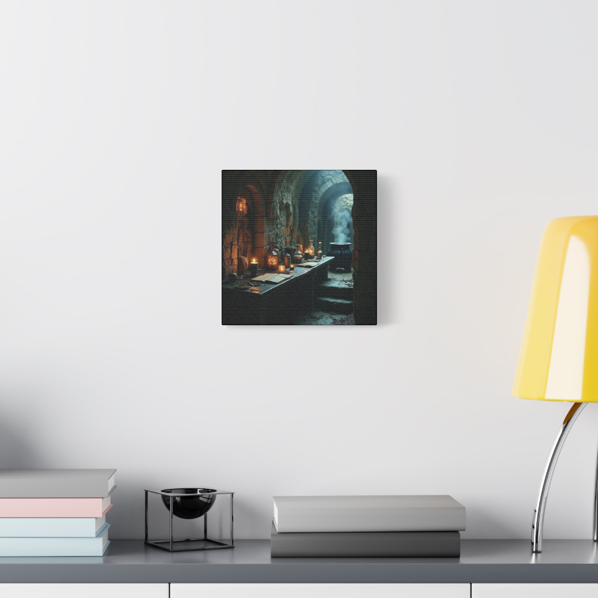 The Alchemist's Lab Canvas Art, Fantasy Wall Decor, Witchcraft Room Decoration, Gothic Home Accent, Enchanted Art for Halloween