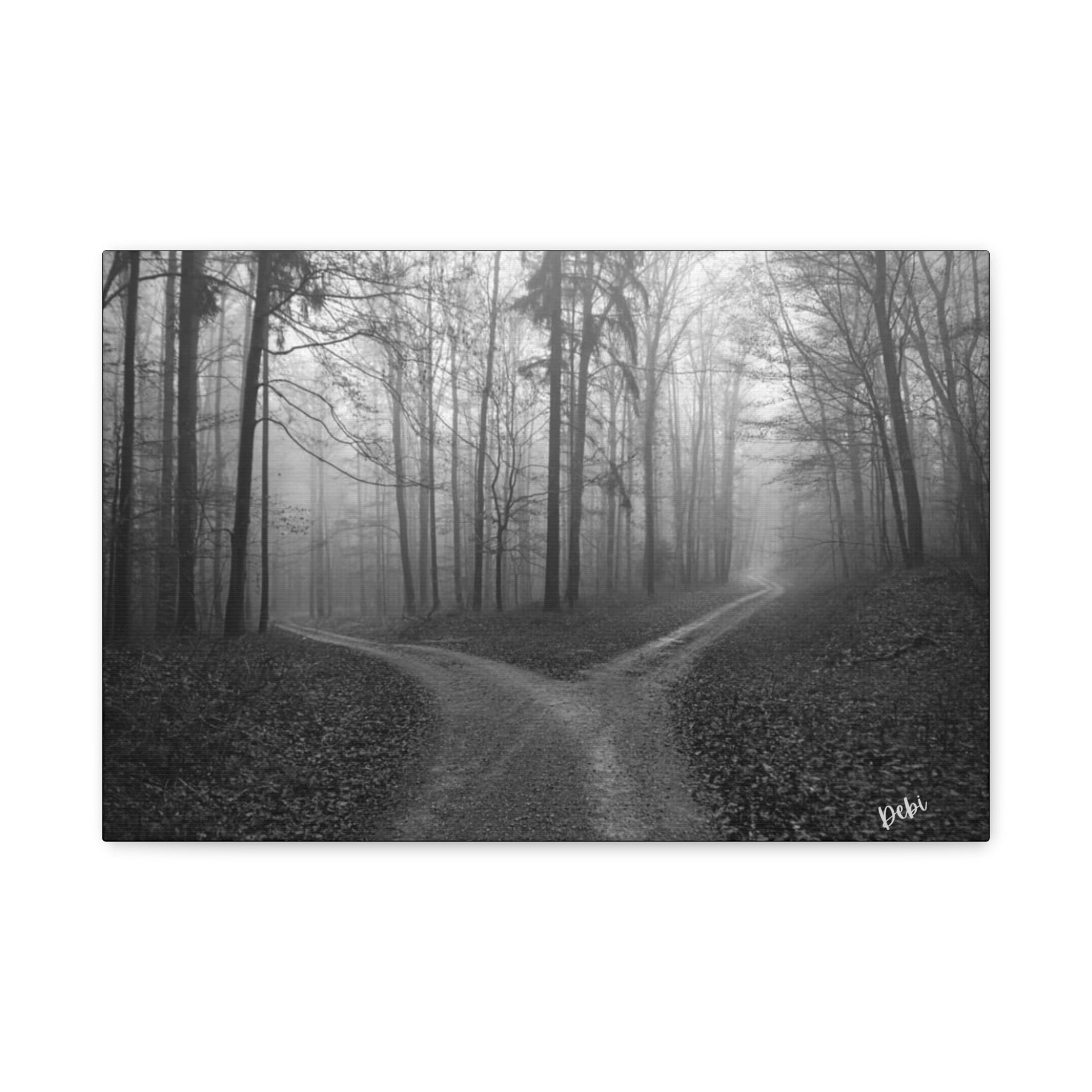 At the Crossroads Canvas Art Print | Matte Stretched Artwork for Home Decor, Wall Art, Gift for Nature Lovers, Modern Living Room Decoration