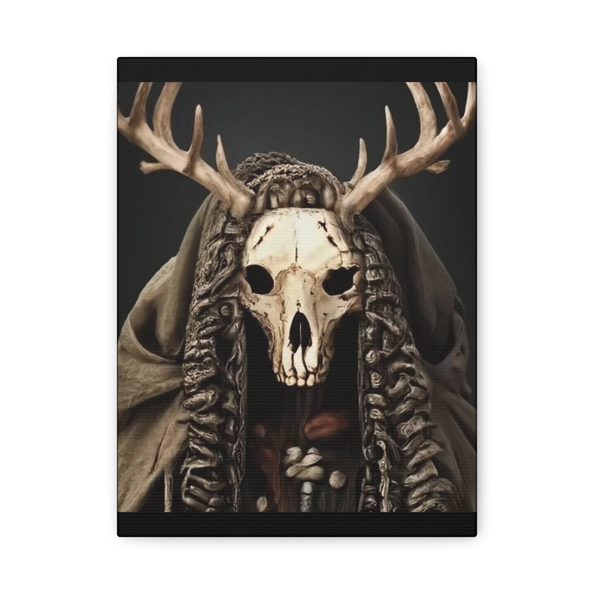 Ritual Canvas Wall Art, Skull Decor, Gothic Home Decor, Boho Aesthetic, Framed Canvas, Unique Wall Decoration