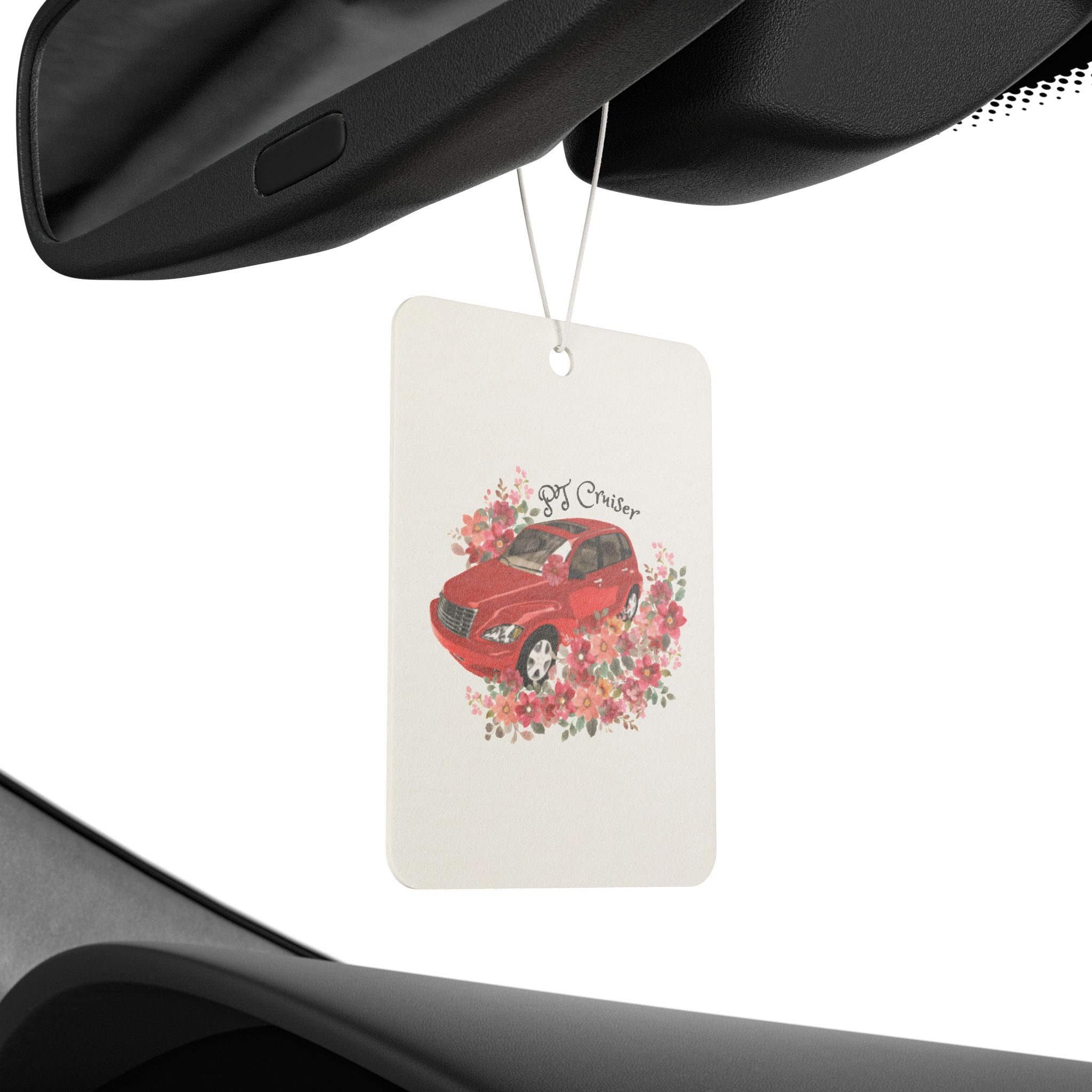 PT Cruiser Air Freshener, Cute Scented Tag, Vehicle Gift, Auto Decor, Mother's Day, Road Trip Accessory, Flower Design