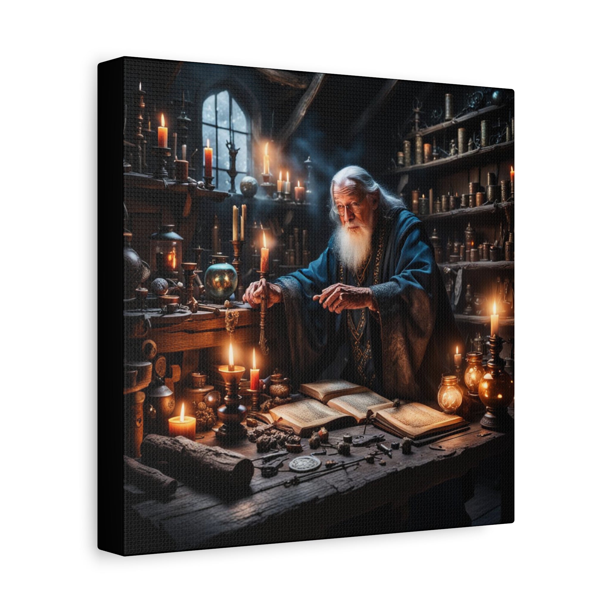 Conjuring Canvas Art, Fantasy Wall Decor, Sorcery Home Decor, Unique Gift for Magic Lovers, Wizard Wall Art, Cozy Vibes