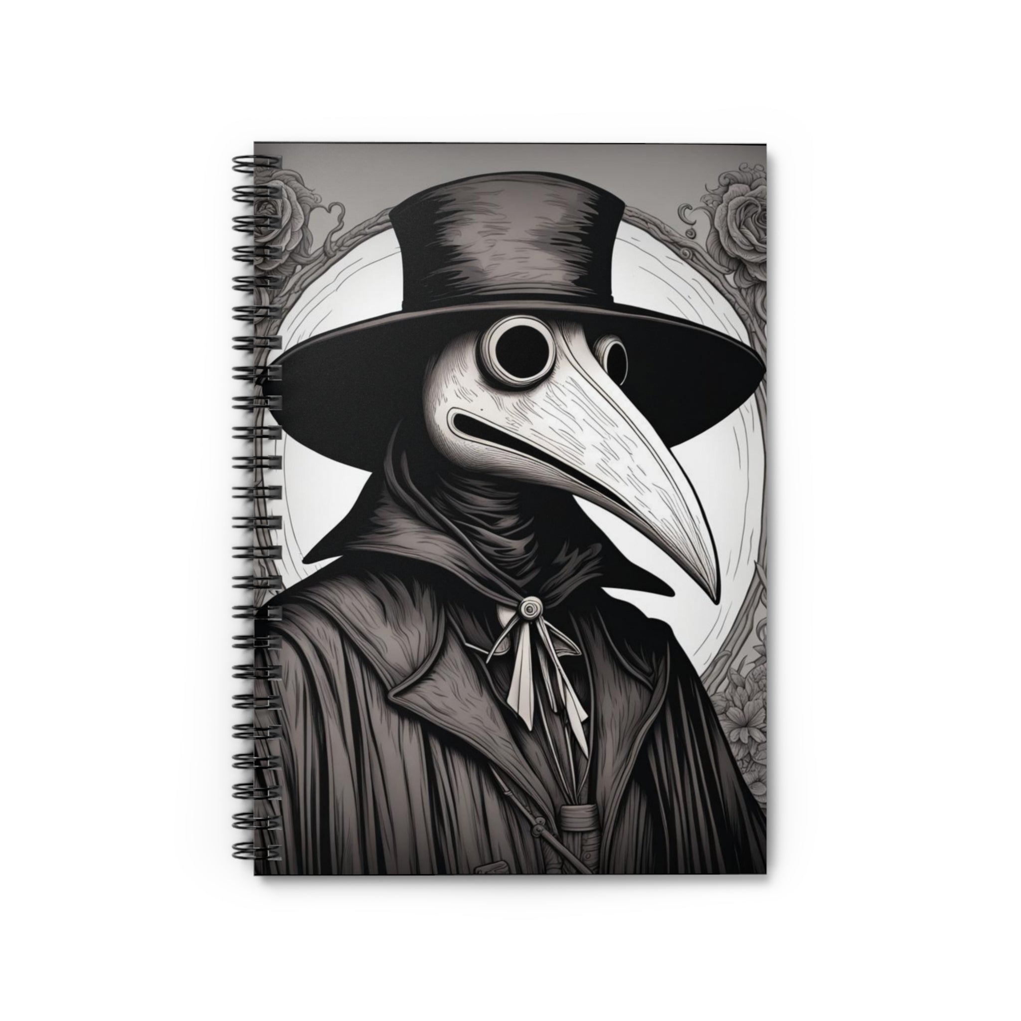 Vintage Plague Doctor Spiral Notebook - Perfect for Journals, Sketches, Notes, Gift for Writers, Art Lovers, Halloween Decor