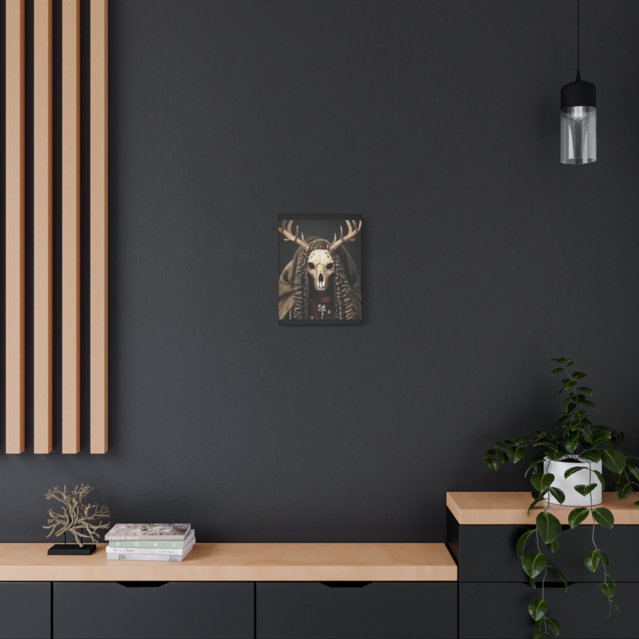 Ritual Canvas Wall Art, Skull Decor, Gothic Home Decor, Boho Aesthetic, Framed Canvas, Unique Wall Decoration
