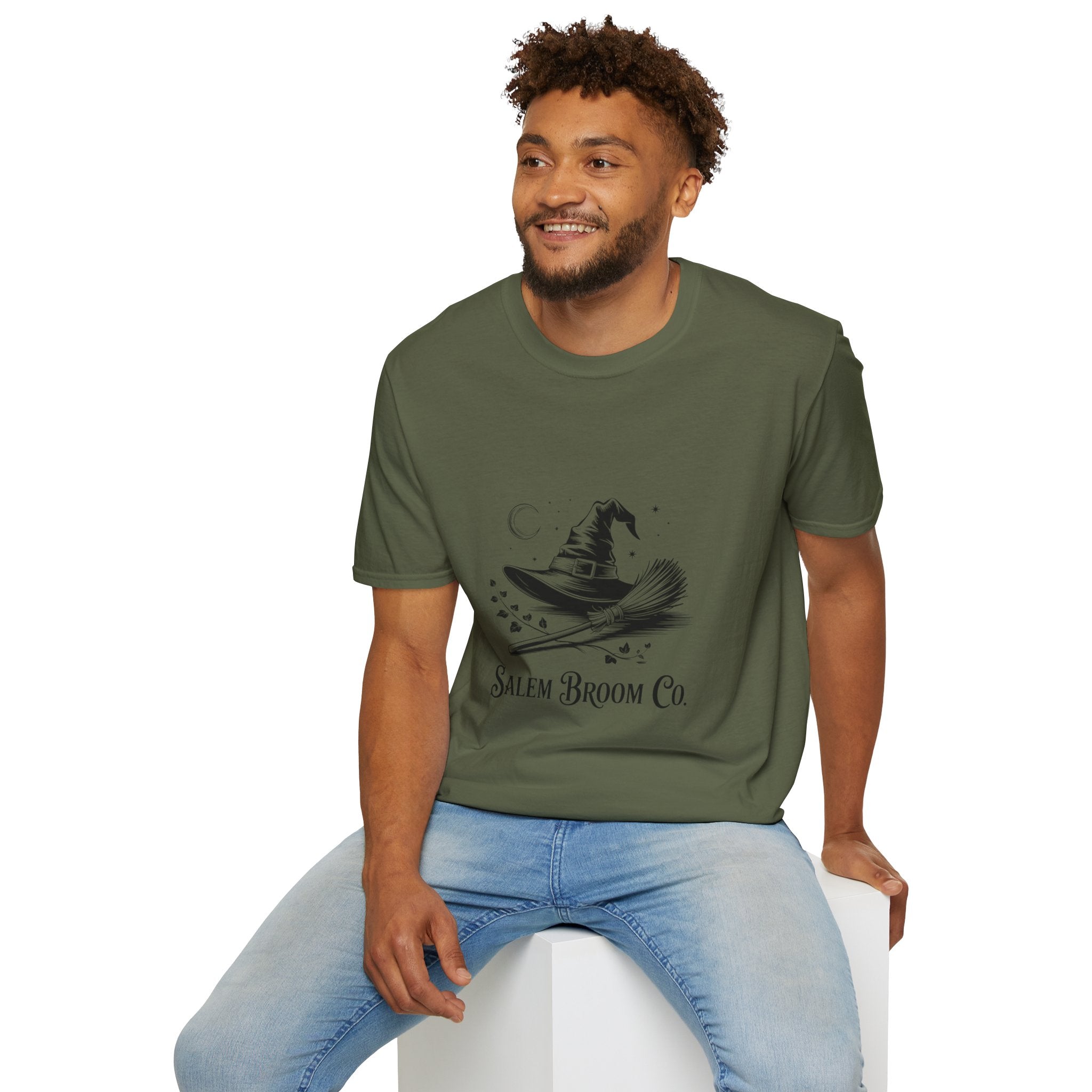 Salem Broom Co. Halloween T-Shirt | Unisex Softstyle Tee for Witch Lovers, Spooky Season, Unique Gift, Halloween Party Wear
