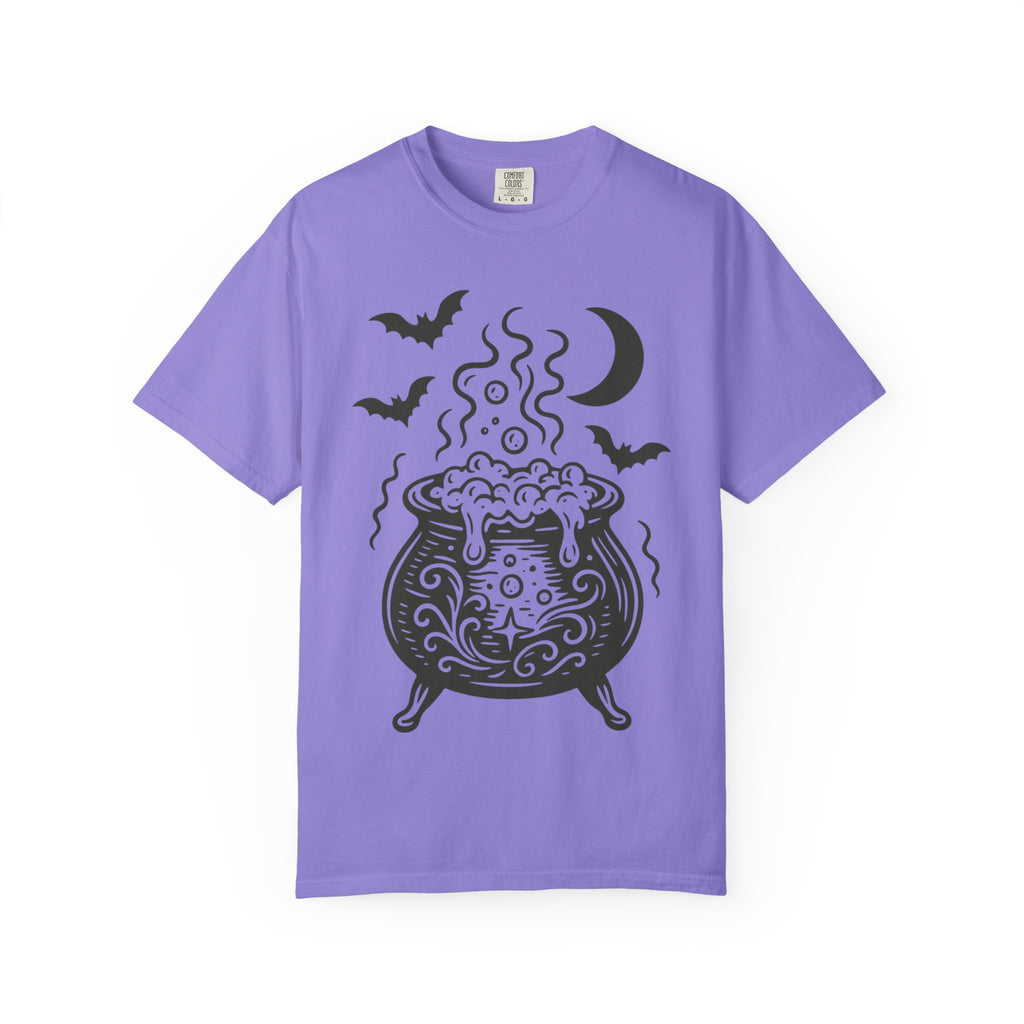 Halloween Cauldron T-shirt, Unisex Spooky Shirt, Witchy Apparel, Fall Festive Tee, Costume Party Top, Gift for Halloween Lovers