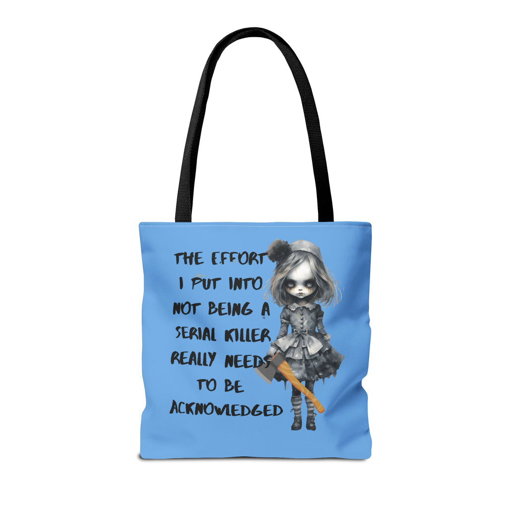 Creepy Doll Tote Bag, Playful Tote for Animal Lovers, Unique Gift, Eco-Friendly Shopping Bag, Fun Everyday Use, Cute Design